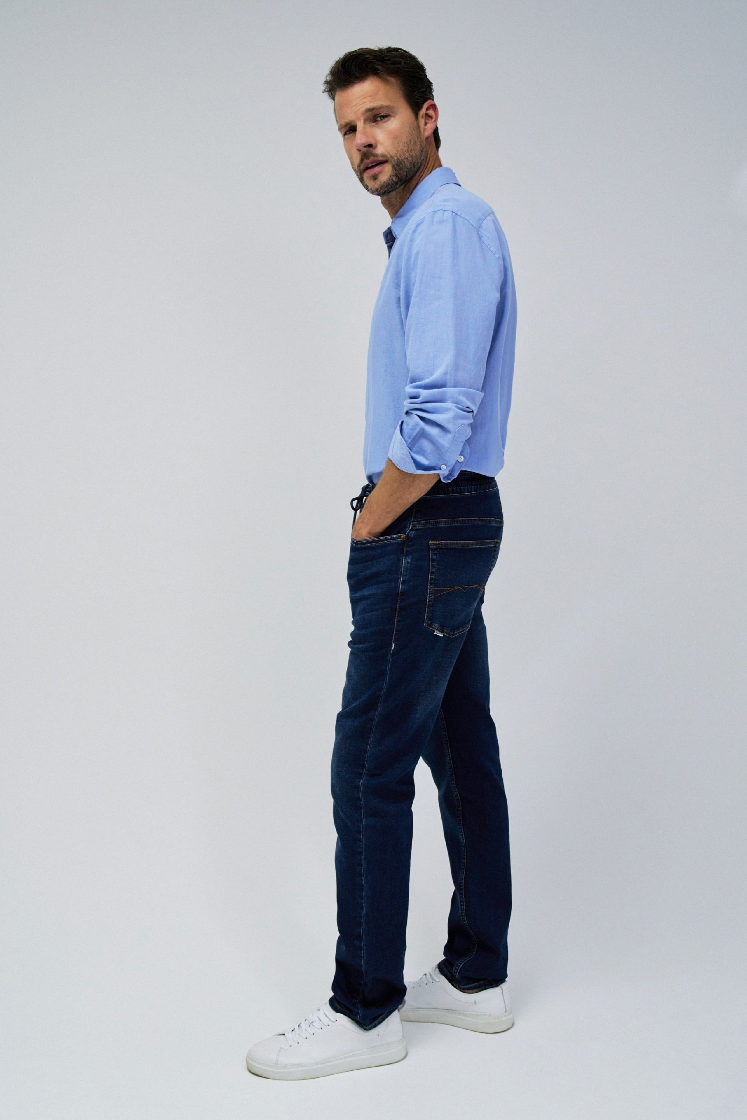 S-Activ Regular Joggers in Medium Wash Jeans Salsa Jeans