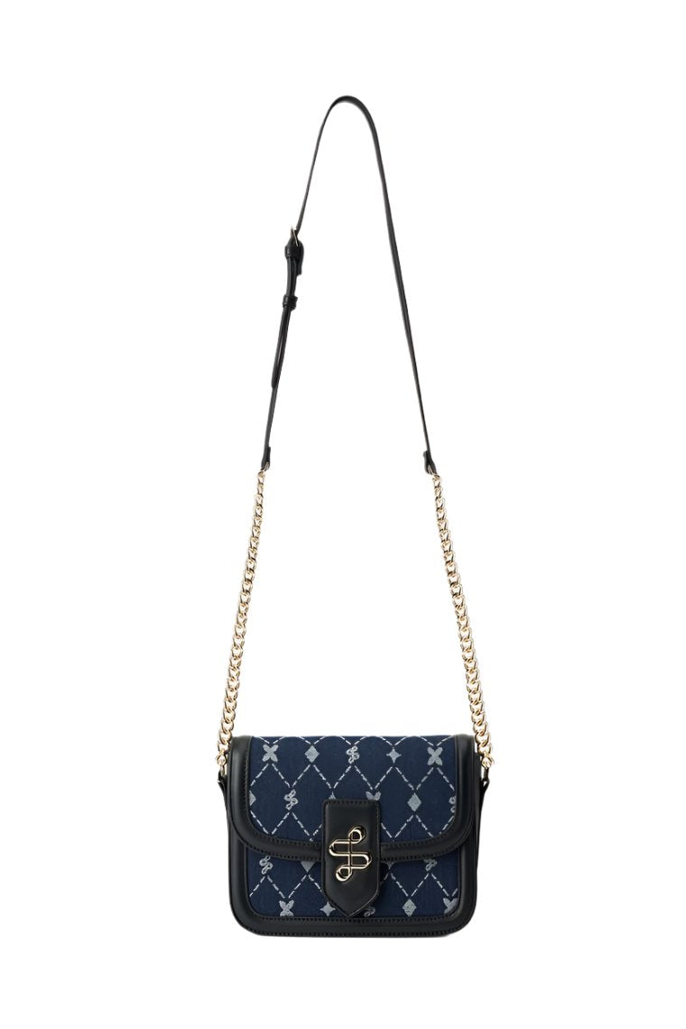 Cross Body Bag With Jaquard Logo in Medium Wash Taschen Salsa Jeans   