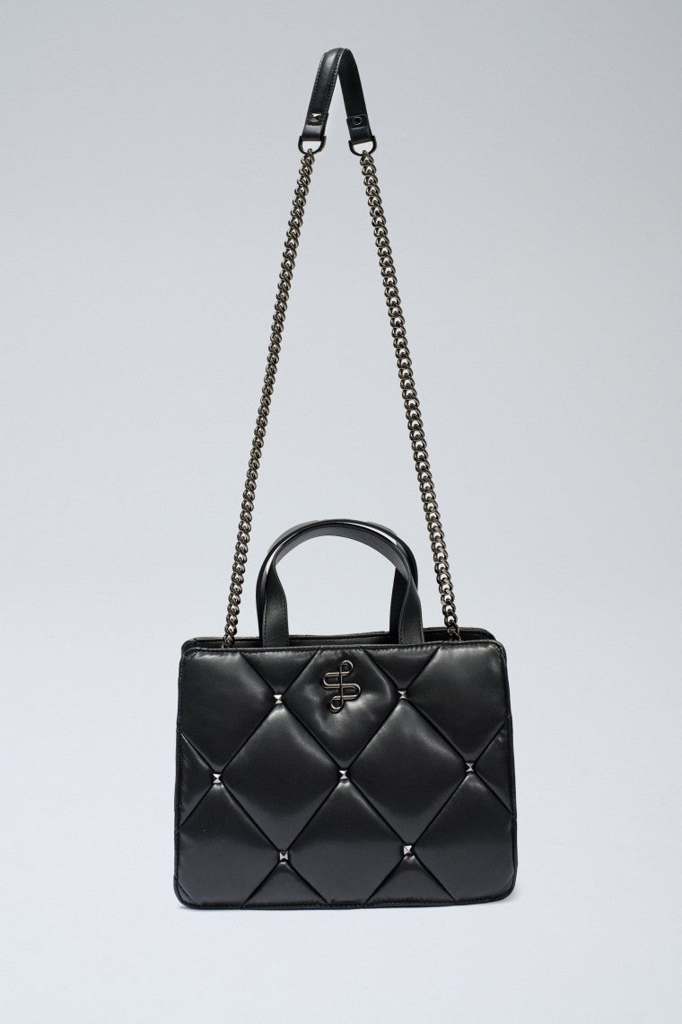 Quilted Vegan Leather Tote Bag in Black Taschen Salsa Jeans   