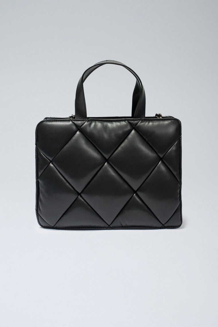 Quilted Vegan Leather Tote Bag in Black Taschen Salsa Jeans   