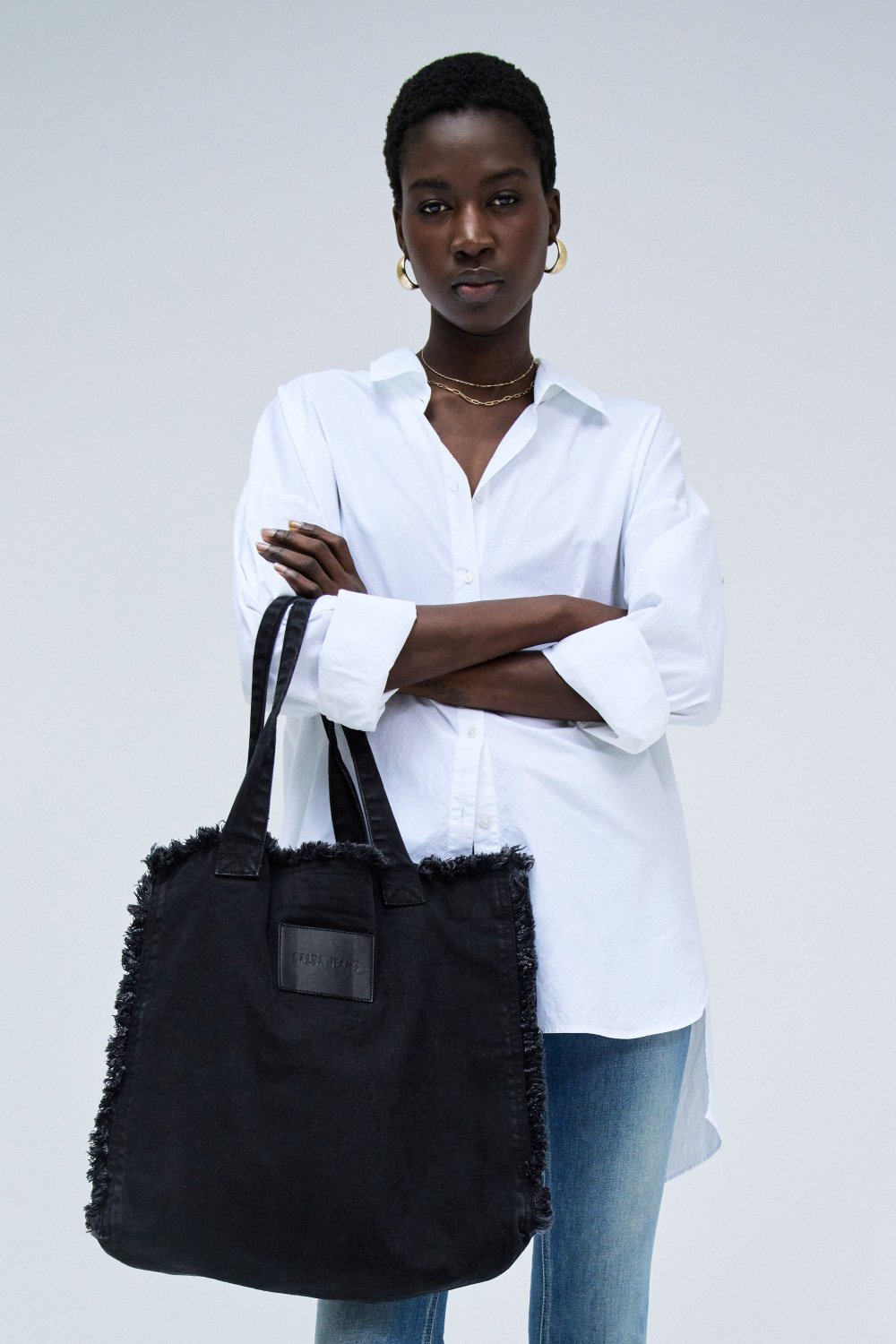 Denim Tote Bag in Black Taschen Salsa Jeans   