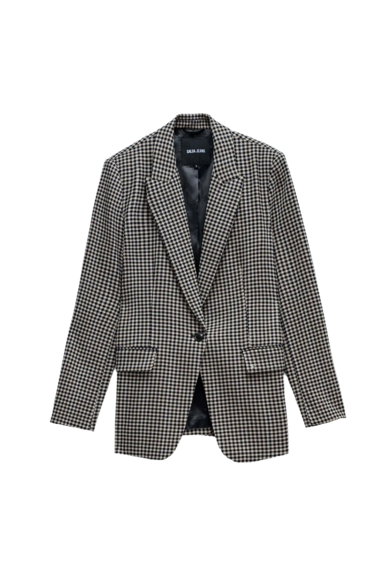 Checkered Suit Blazer in Light Pearl Jacken Salsa Jeans   