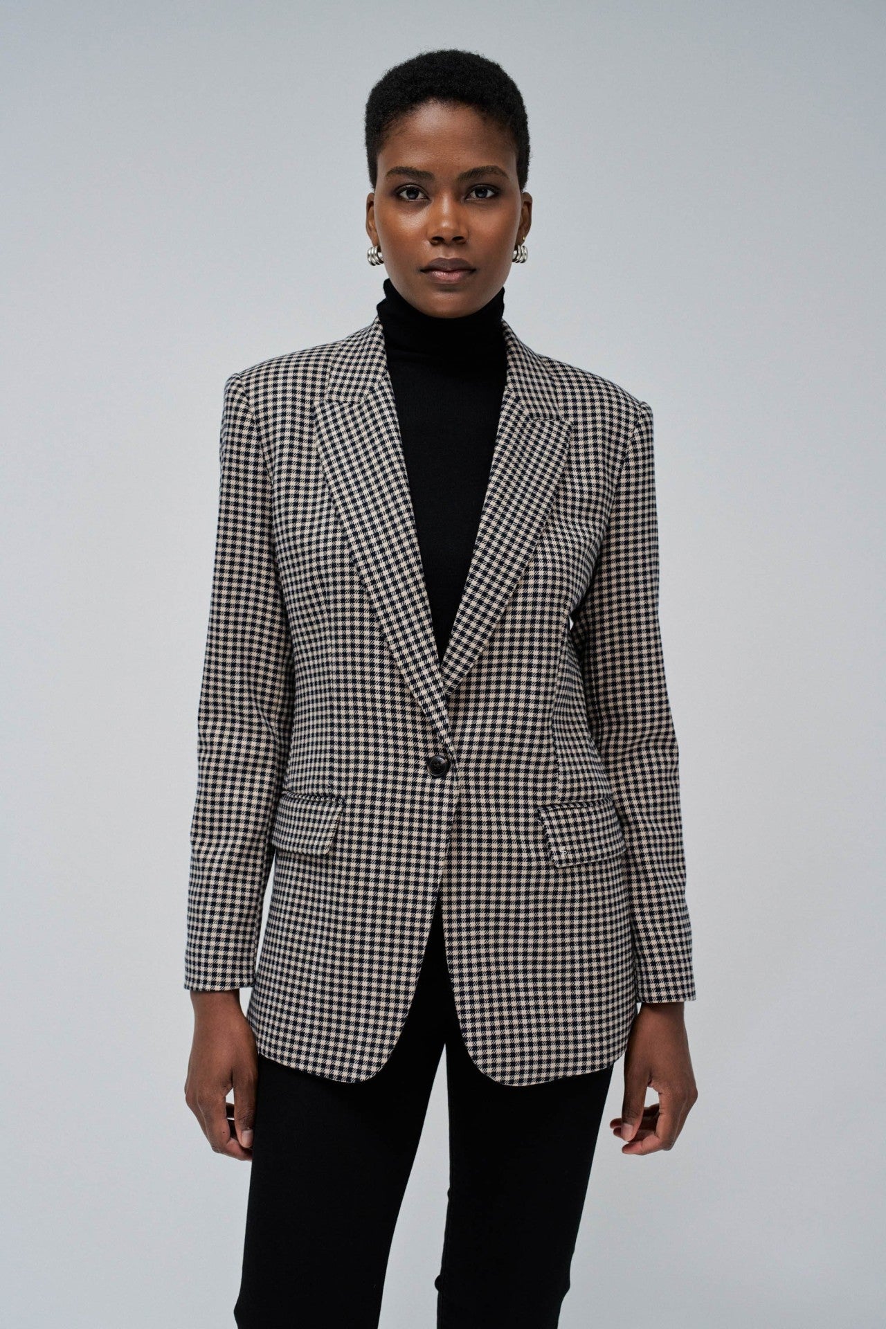 Checkered Suit Blazer in Light Pearl Jacken Salsa Jeans   