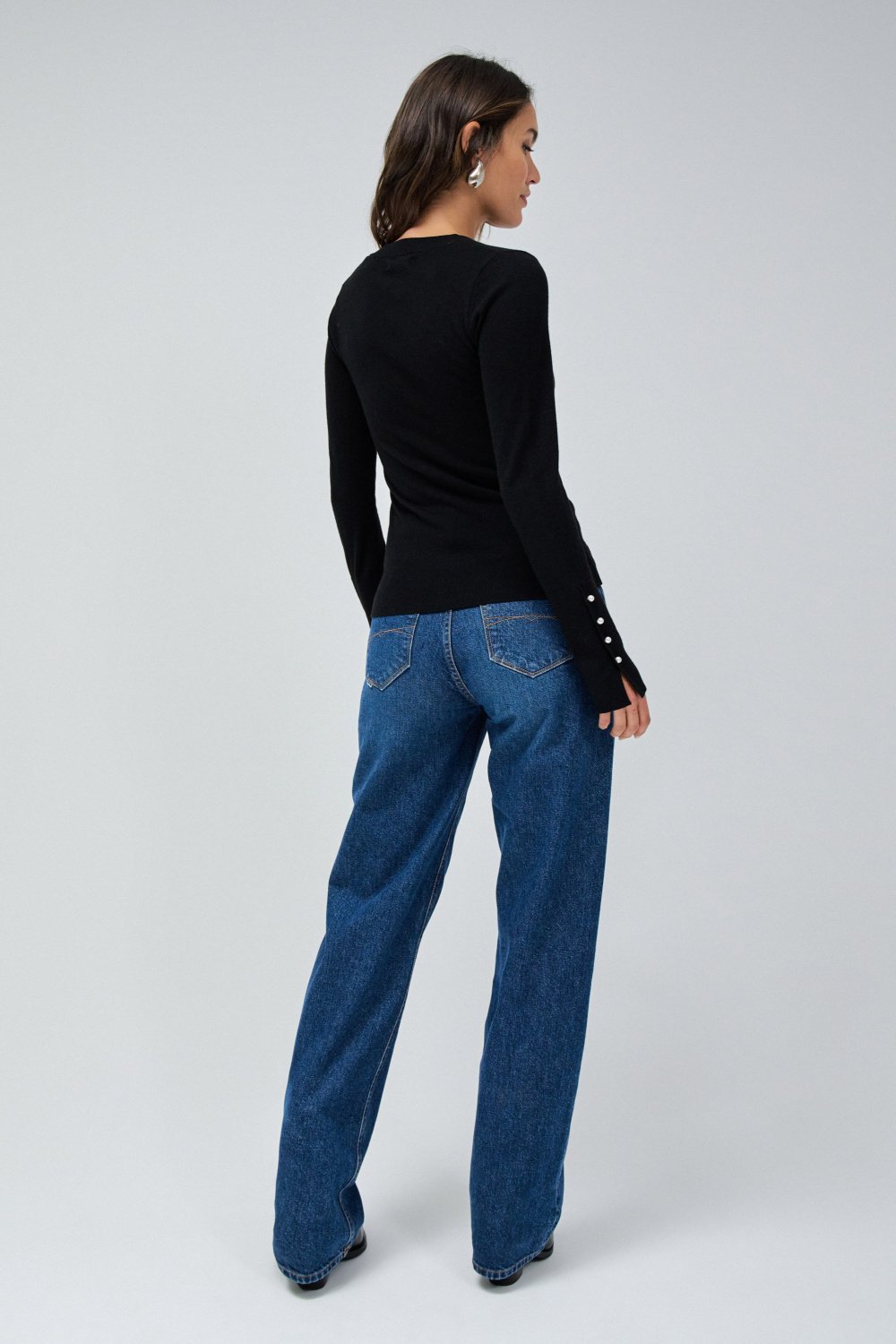 Long-Sleeve Sweater in Black Pullover Salsa Jeans   