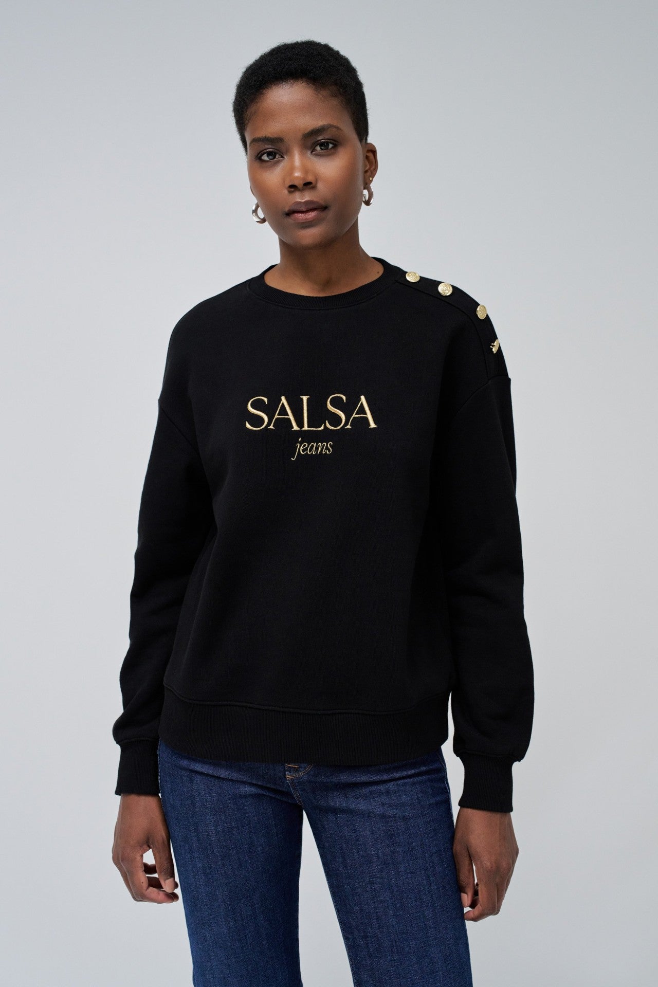 Branding Sweater in Black Sweatshirts Salsa Jeans   