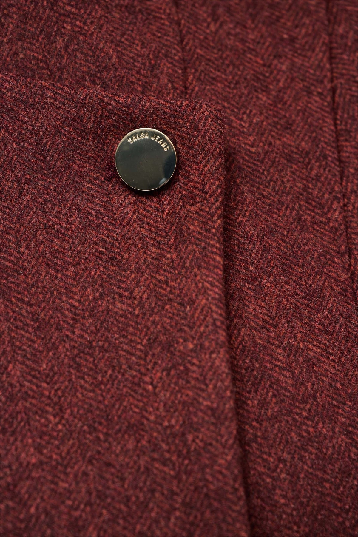Wollmantel im Peacoat-Stil mit Gürtel in Dark Red V1 Jacken Salsa Jeans