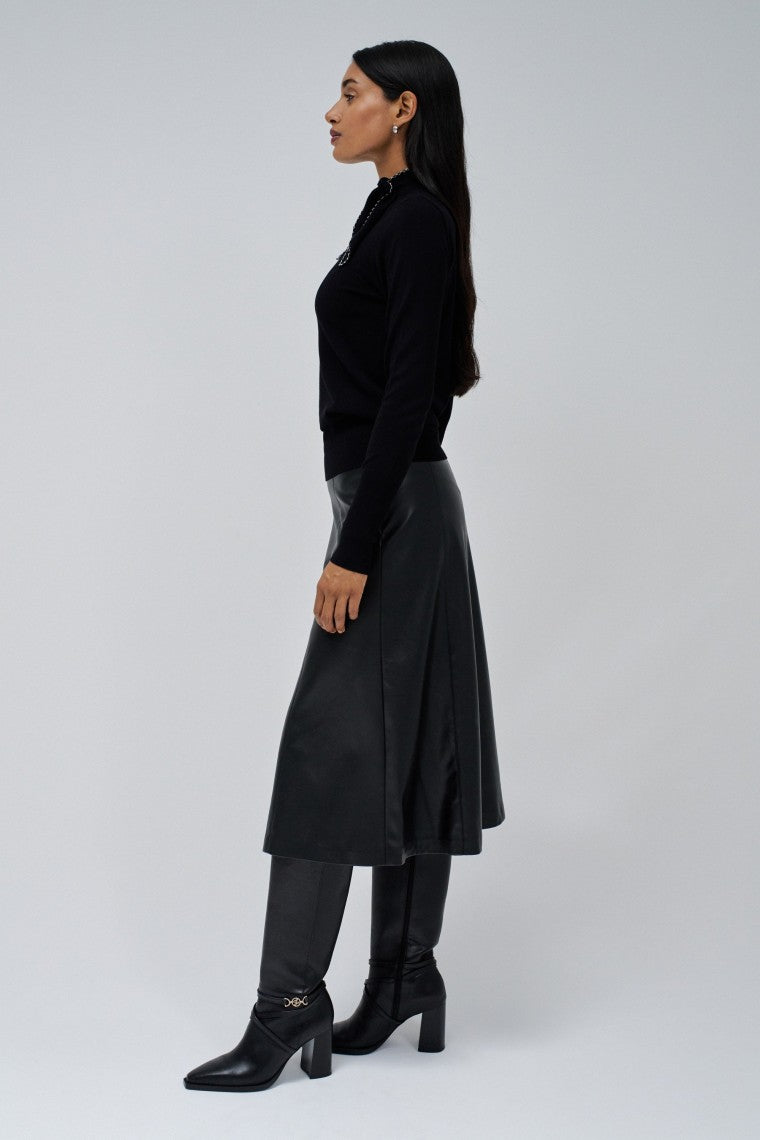 Ls Sweater With Bow Neckline in Black Pullover Salsa Jeans   