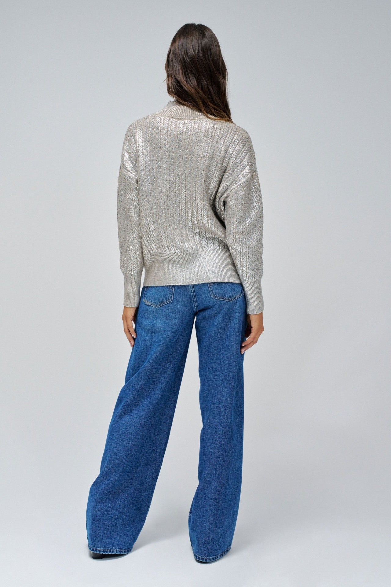 Shimmer Sweater in Medium Grey Pullover Salsa Jeans   