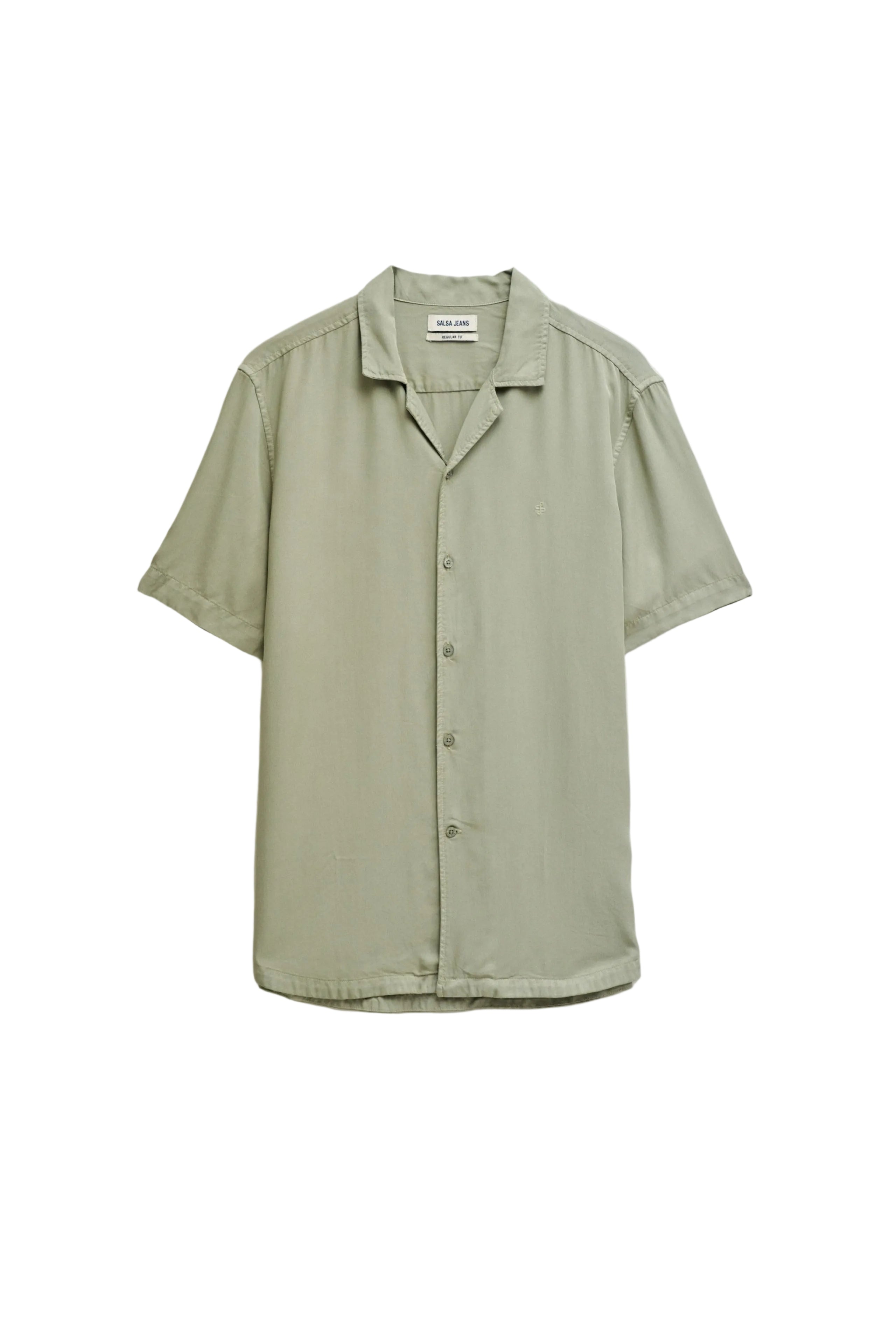 Shirt Light Denim in Dark Green V1 Hemden Salsa Jeans