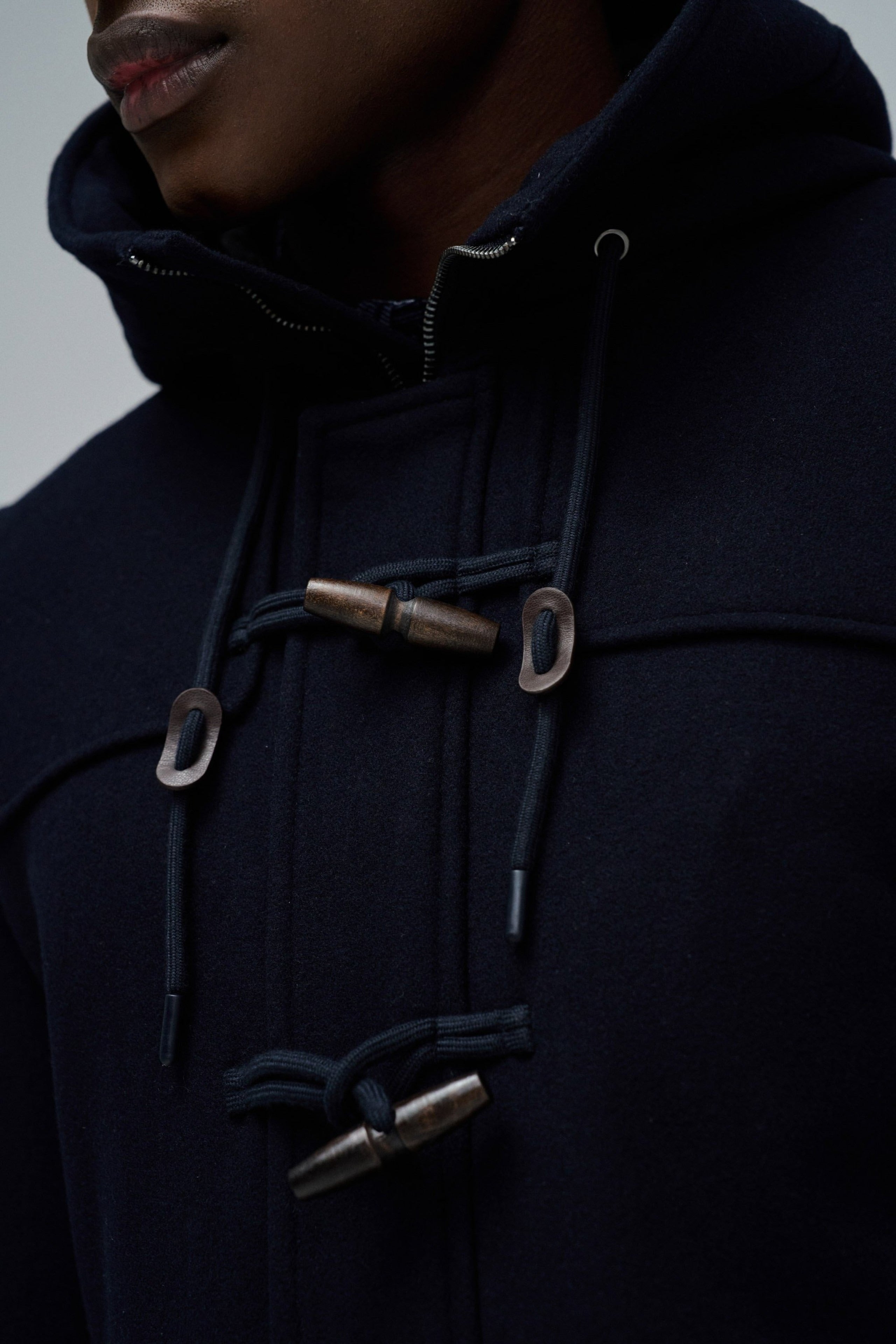 Wool Duffle Coat in Dark Blue Jacken Salsa Jeans