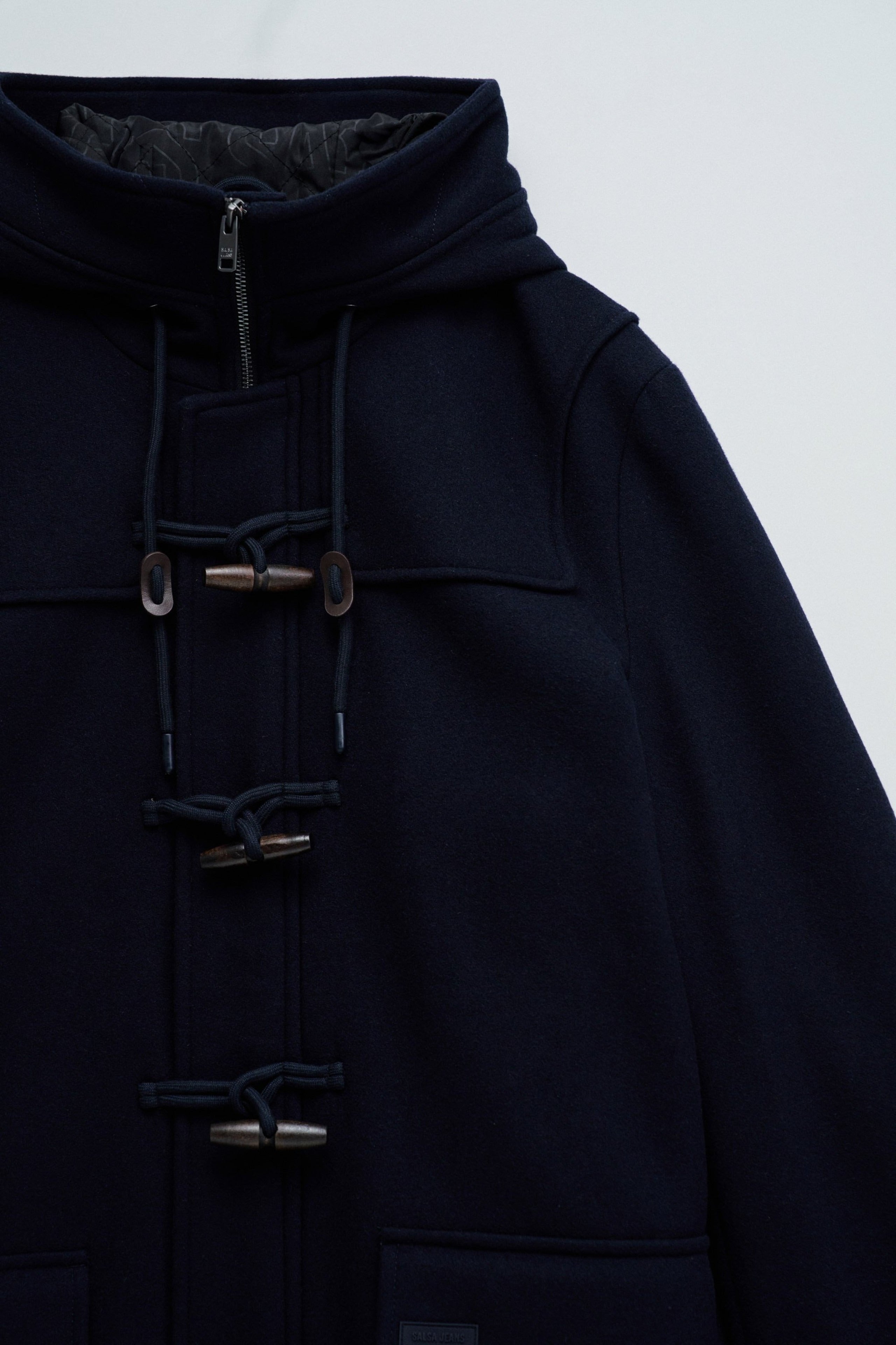 Wool Duffle Coat in Dark Blue Jacken Salsa Jeans