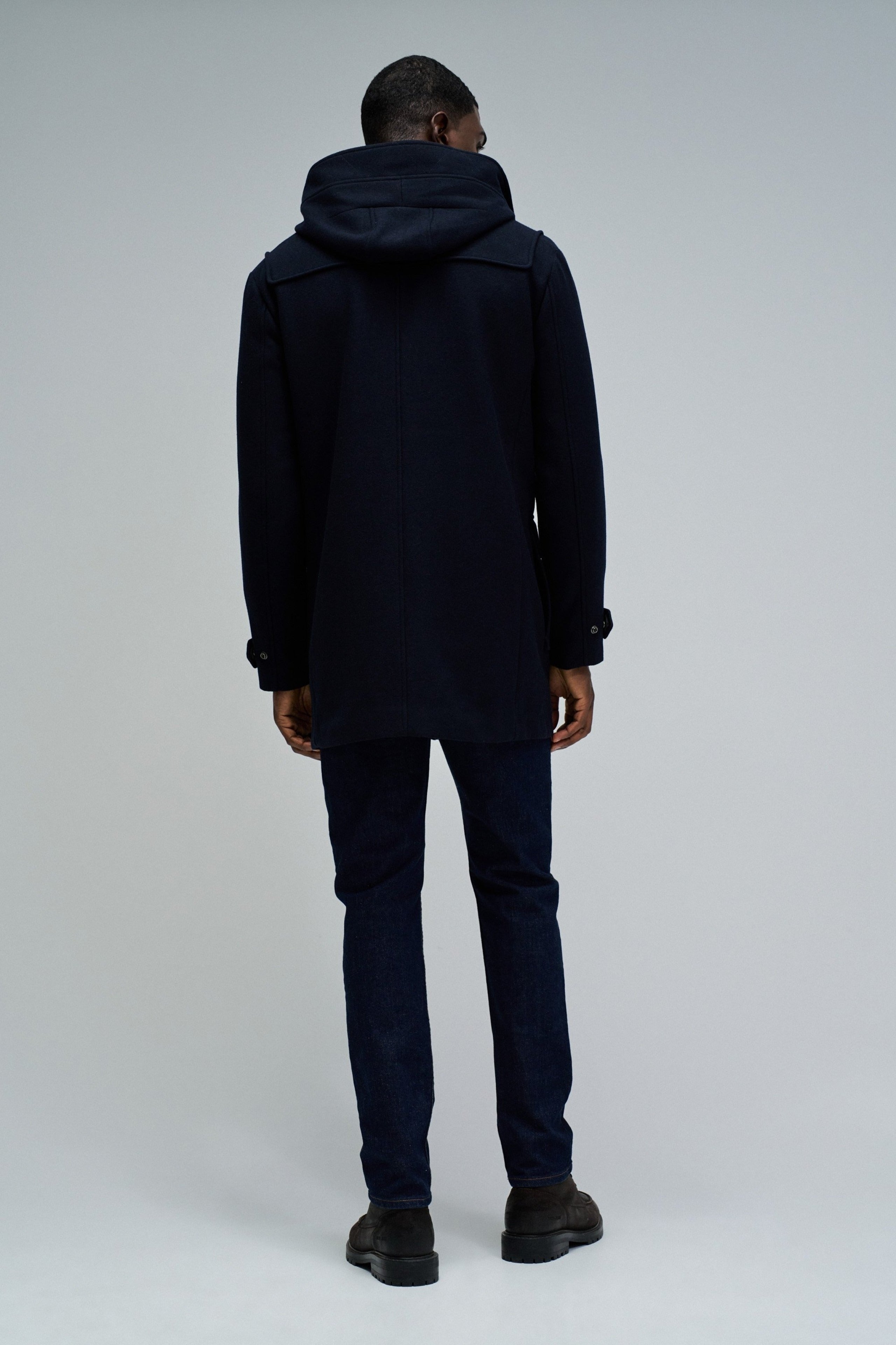 Wool Duffle Coat in Dark Blue Jacken Salsa Jeans
