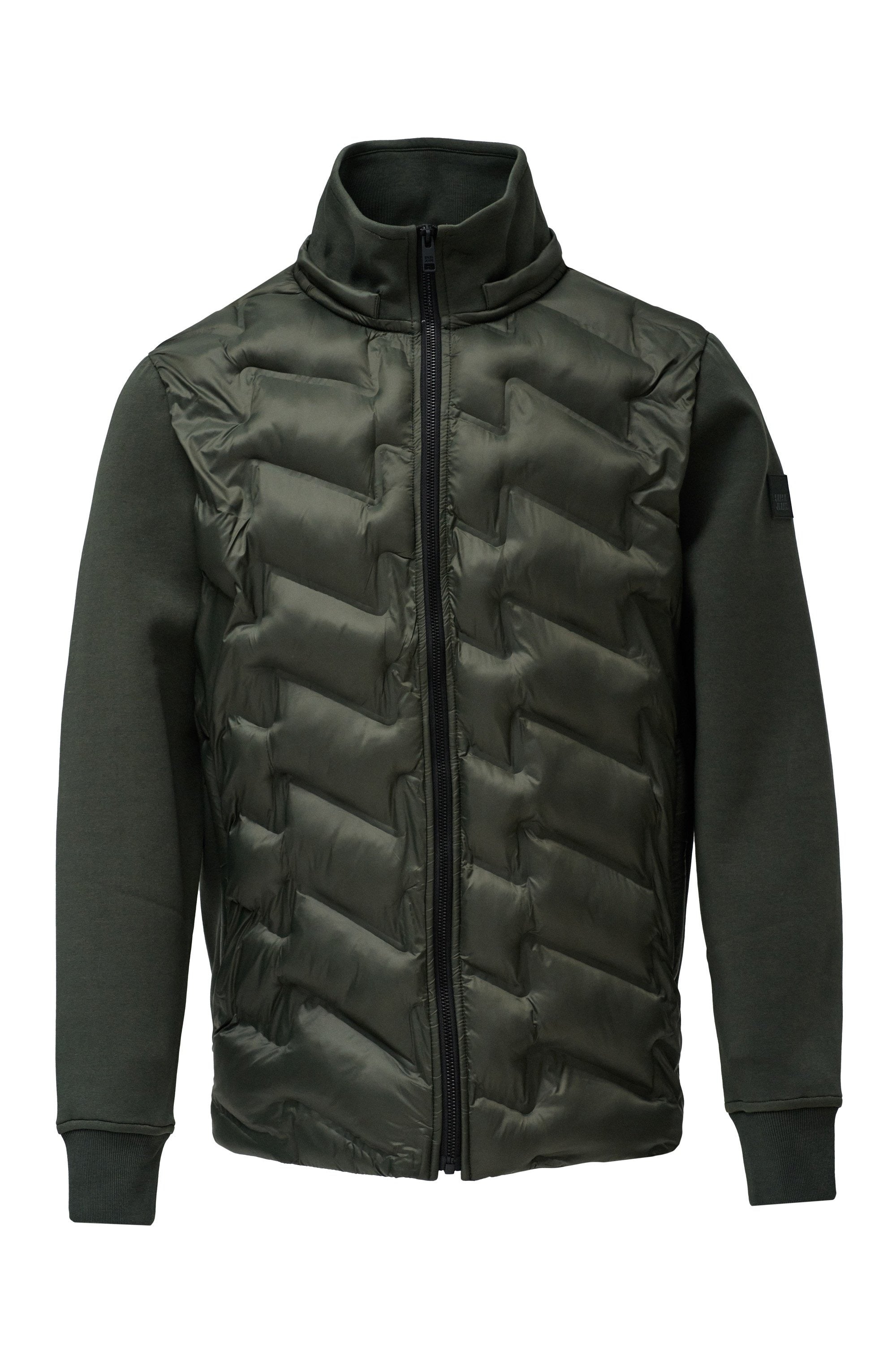 Zip-Thru Padded Jumper Hoodie in Dark Green Jacken Salsa Jeans