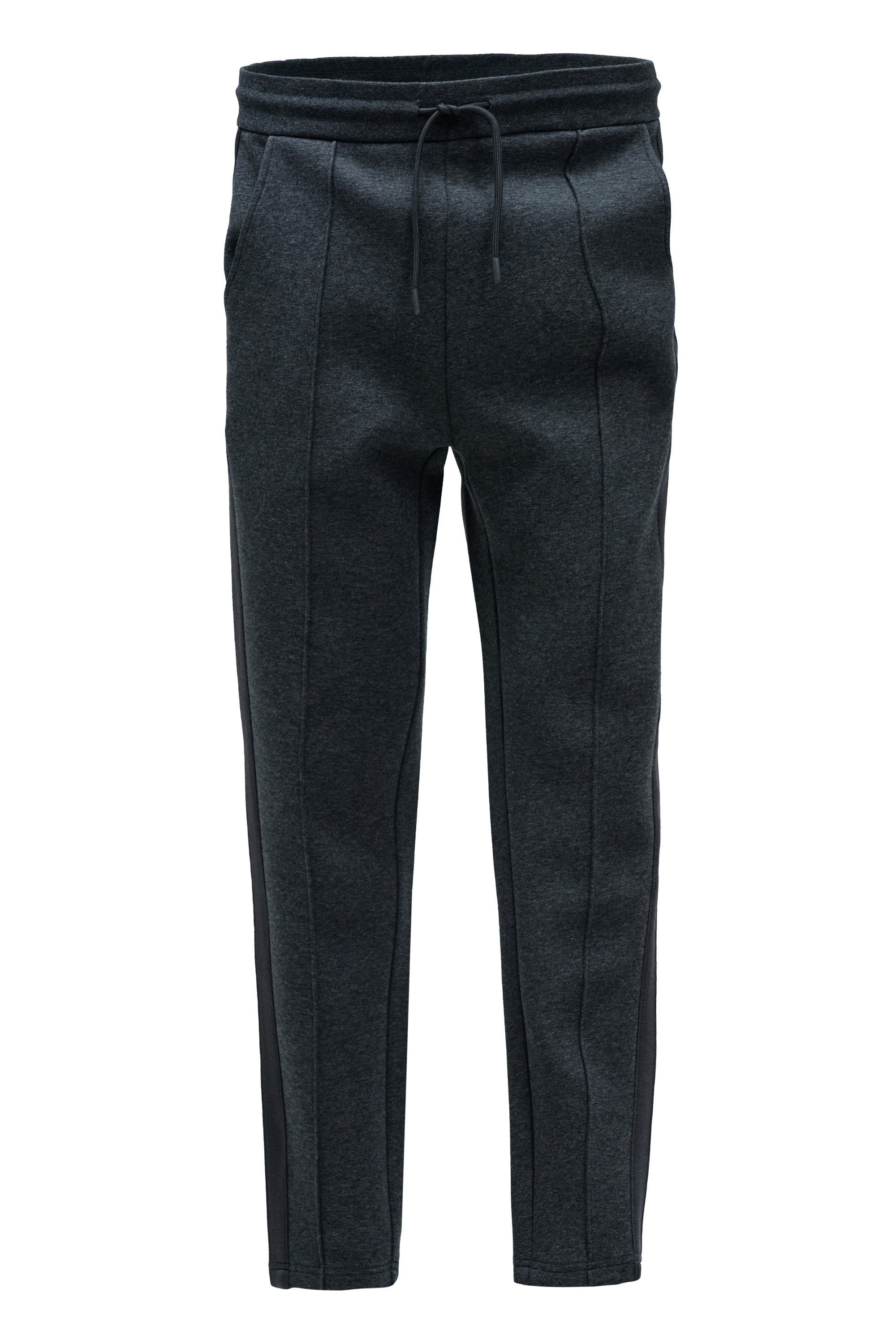 Scuba Interlock Joggers Mix Materials in Dark Grey