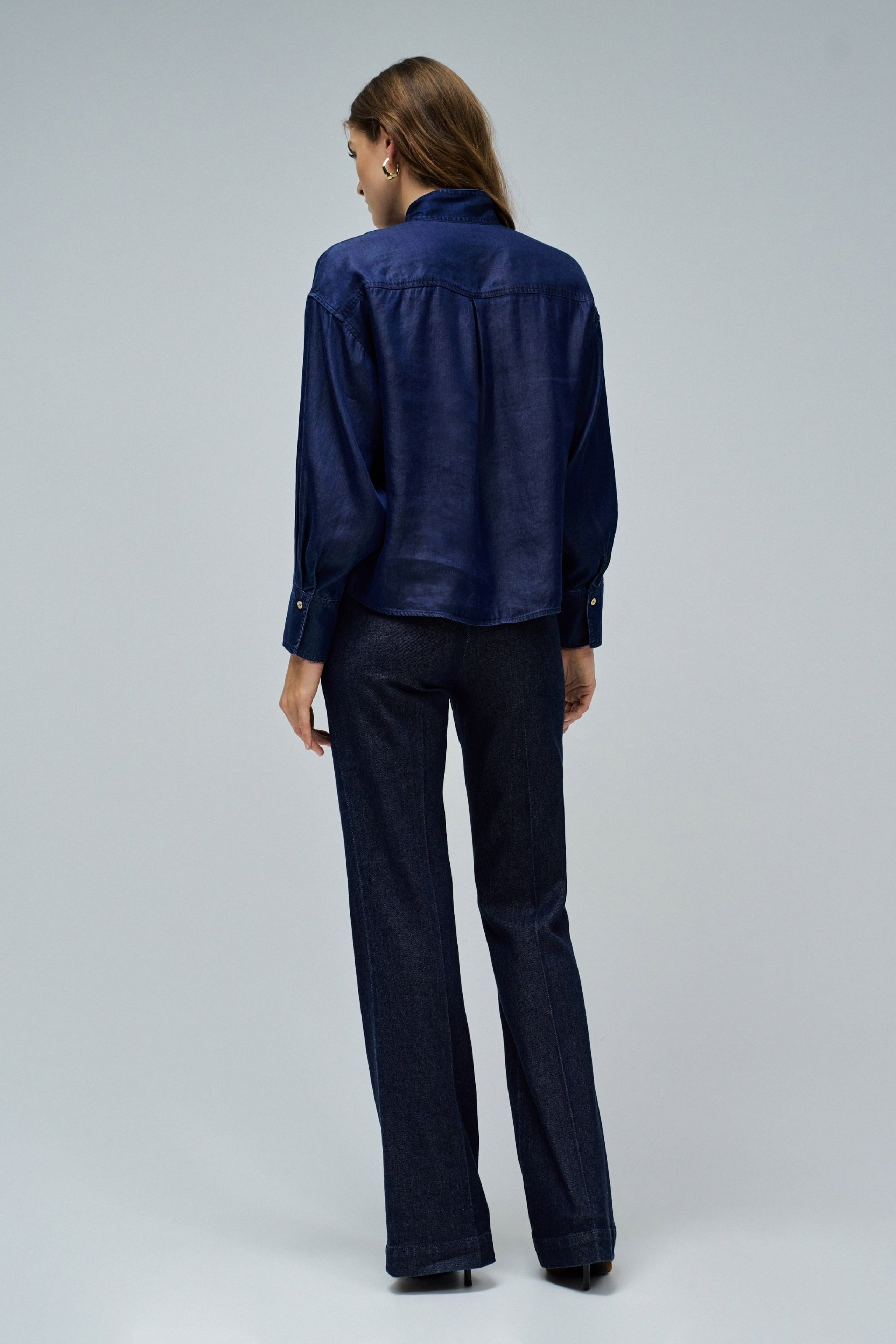 Blouse W/ Lace in Dark Wash Hemden Salsa Jeans