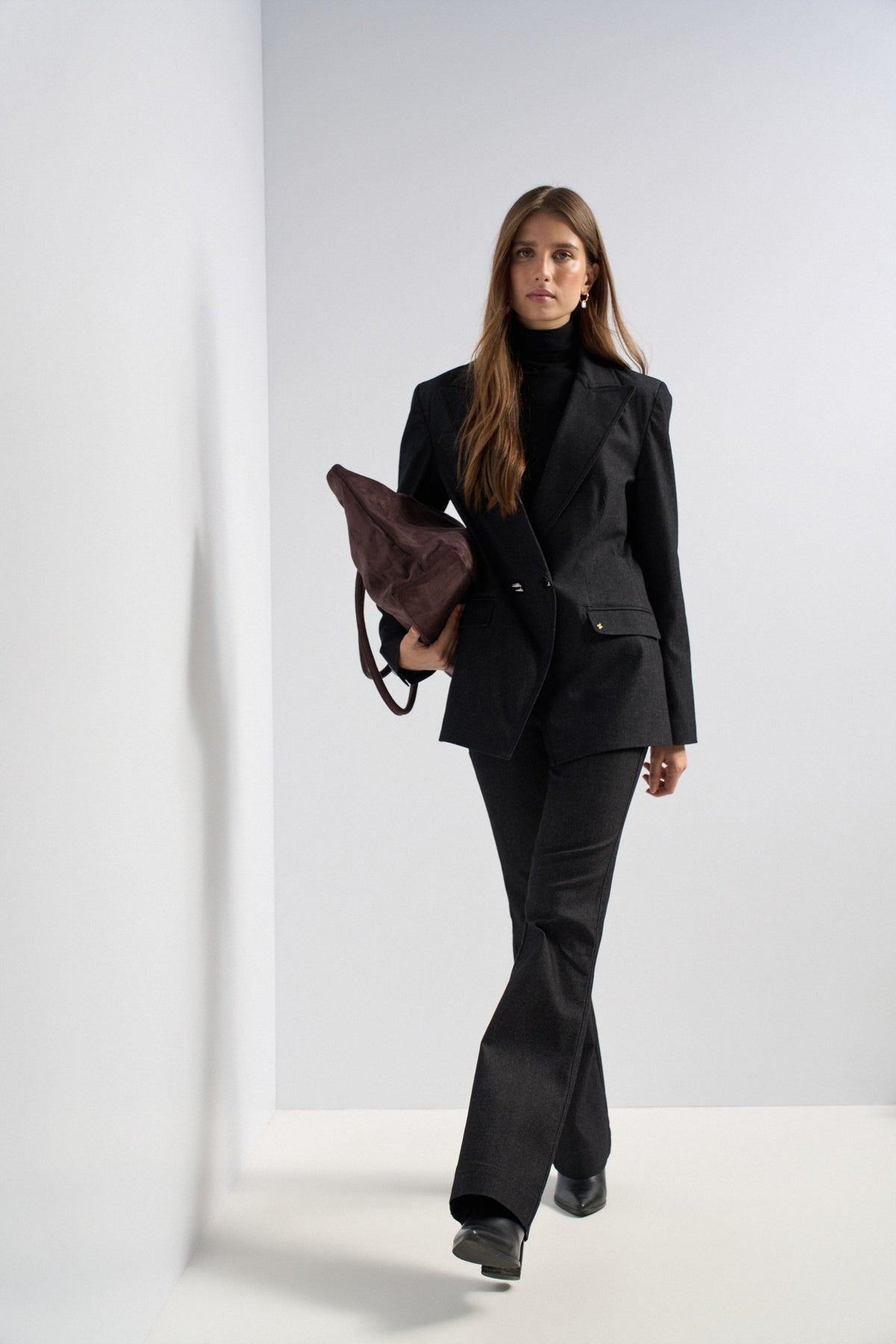 Dark Wash Blazer in Black Jacken Salsa Jeans