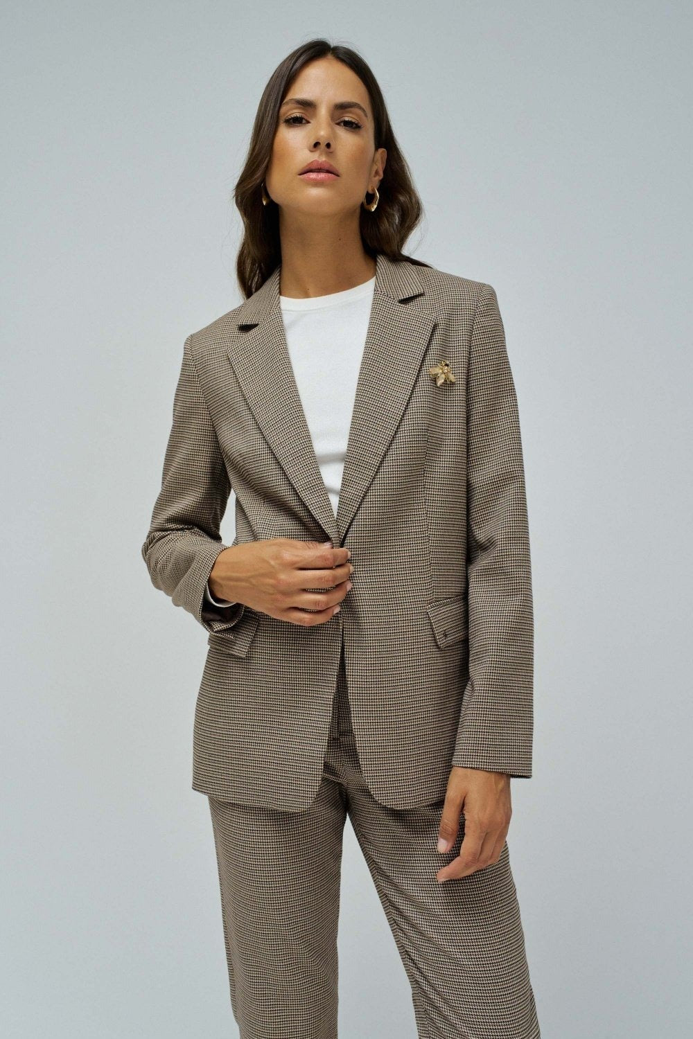 Slim Fit Suit Blazer in Medium Brown Jacken Salsa Jeans