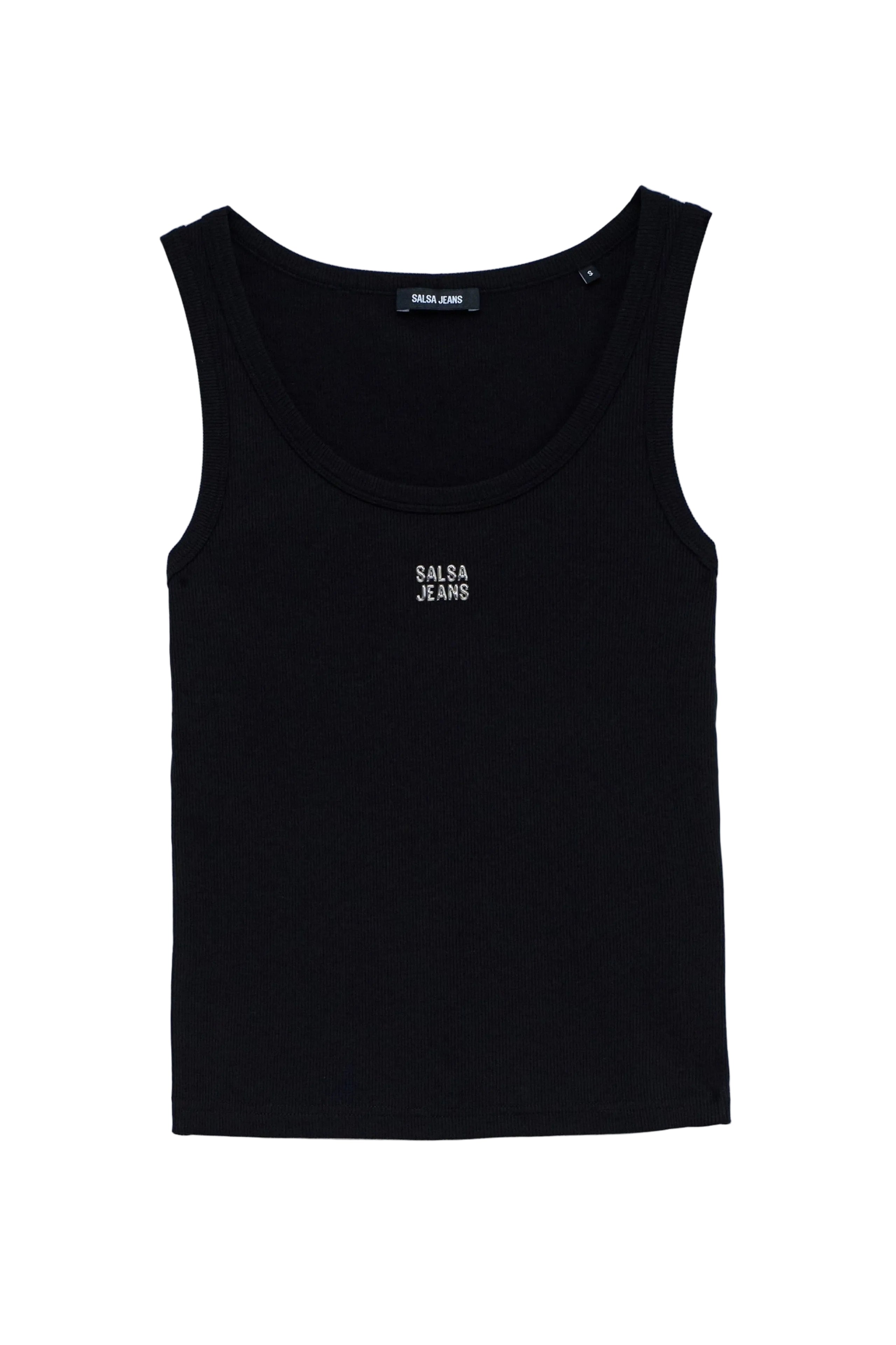 Tank Top With Embroidered Branding in Black T-Shirts Salsa Jeans