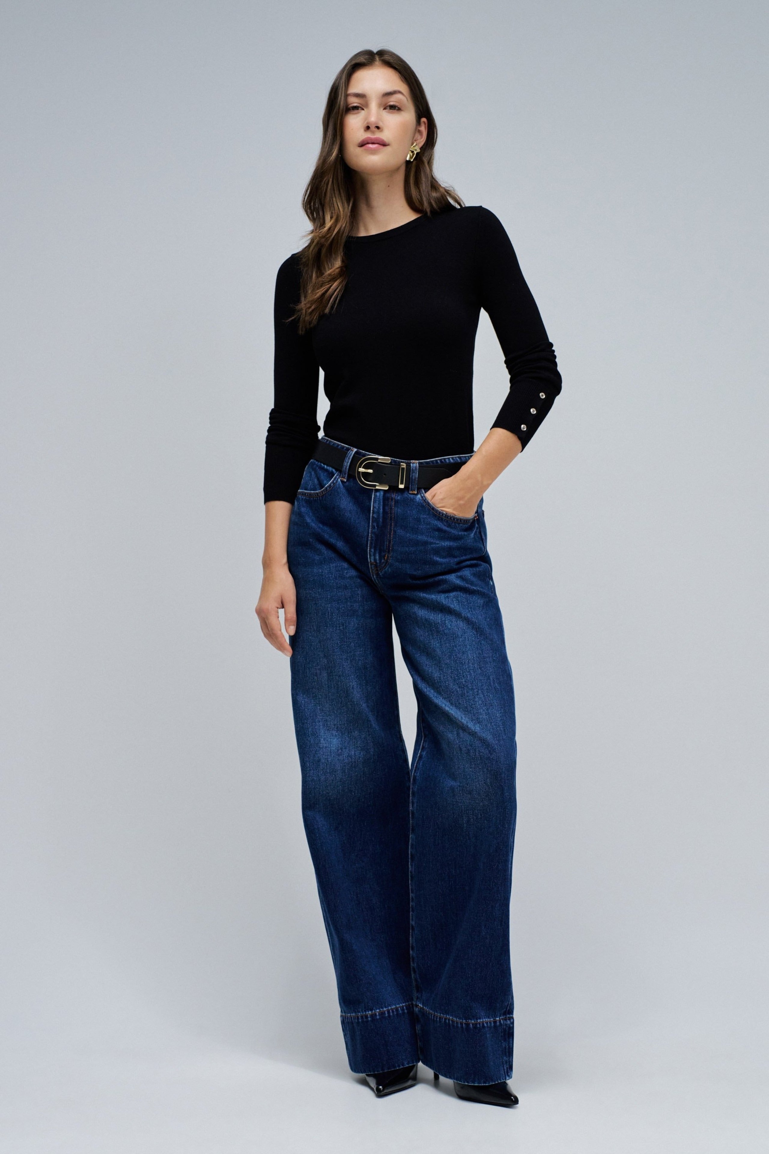 Basic Long Sleeve in Black Pullover Salsa Jeans