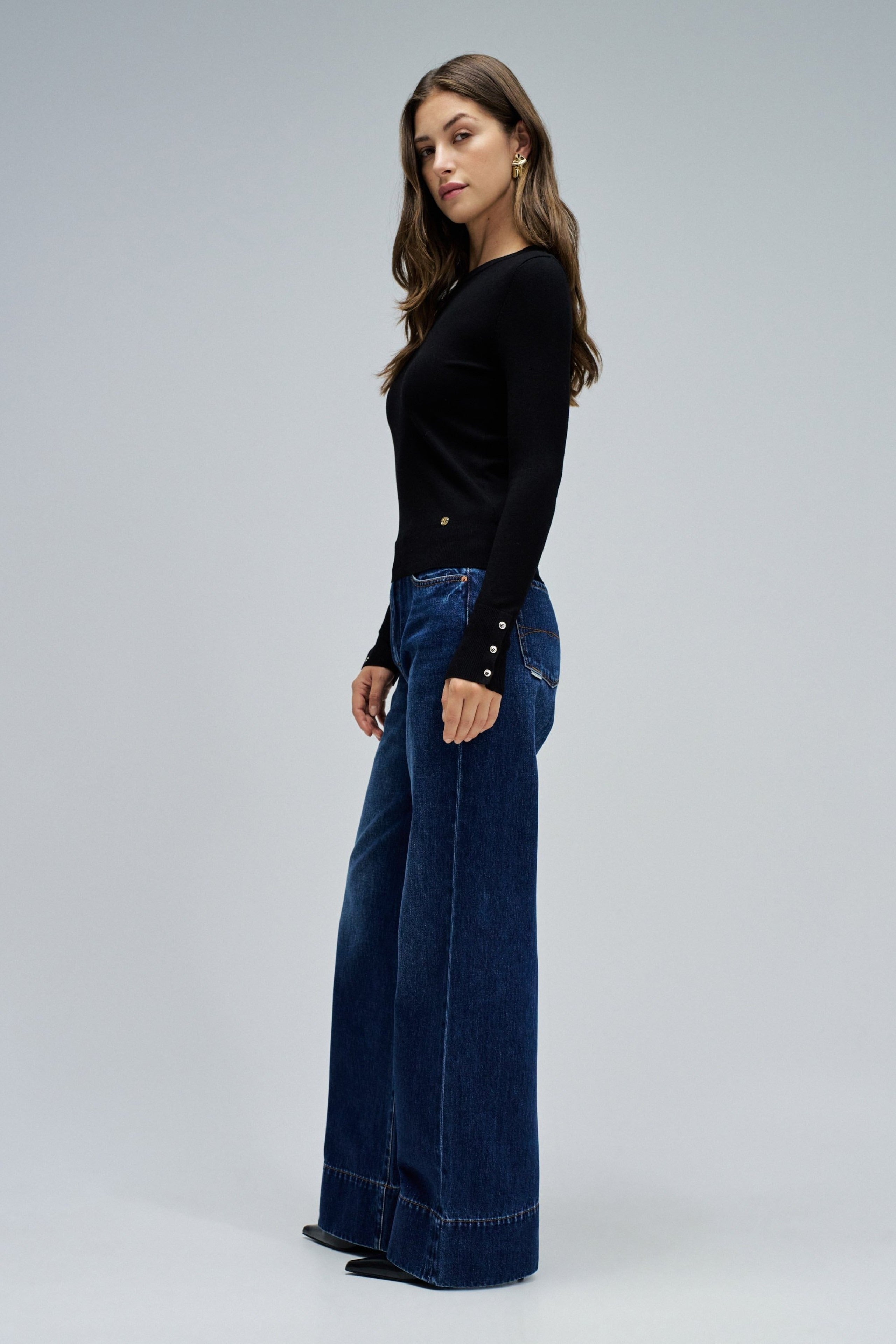 Basic Long Sleeve in Black Pullover Salsa Jeans