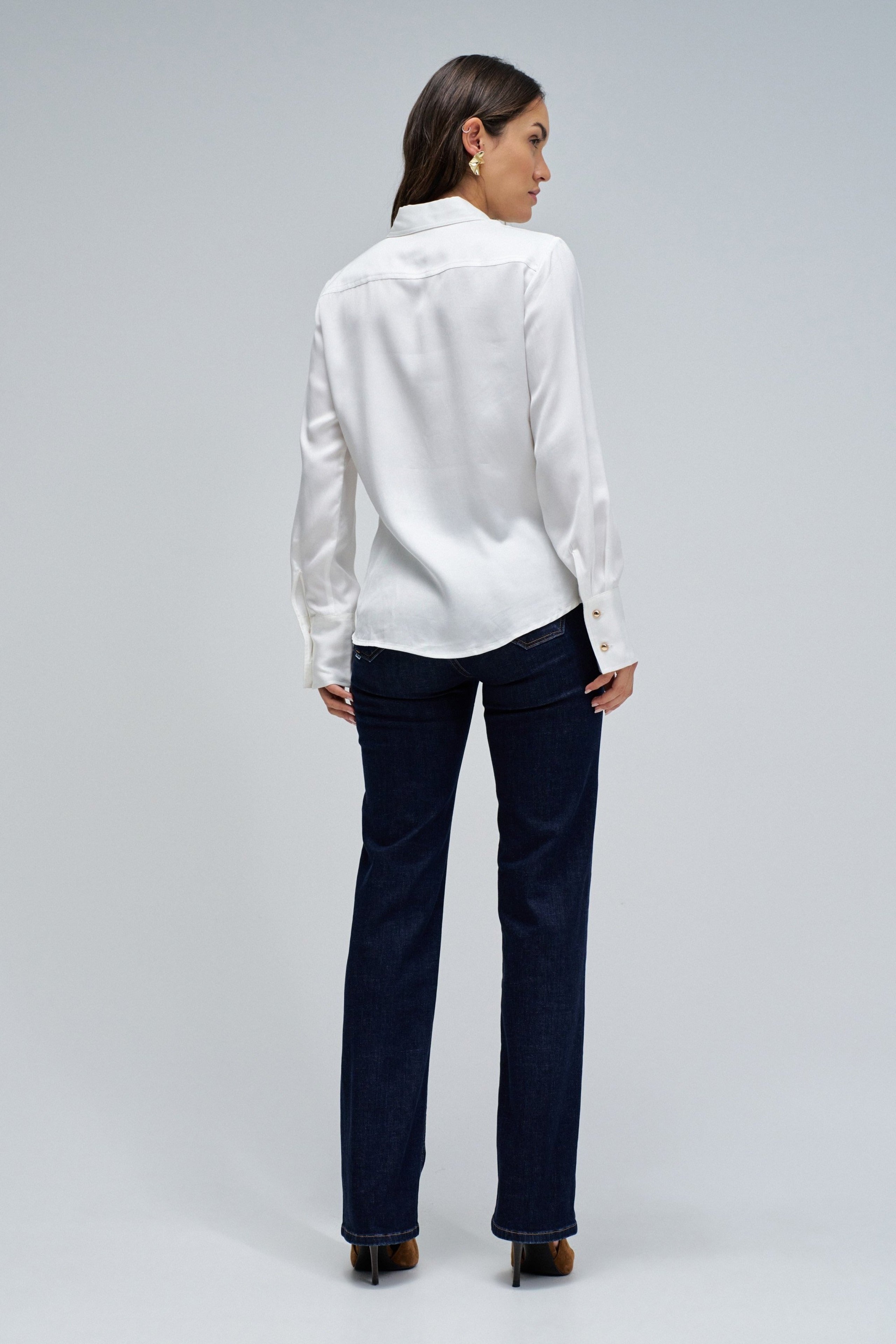 Basic Shirt W/ Gold Buttons in Light Pearl V2 Hemden Salsa Jeans