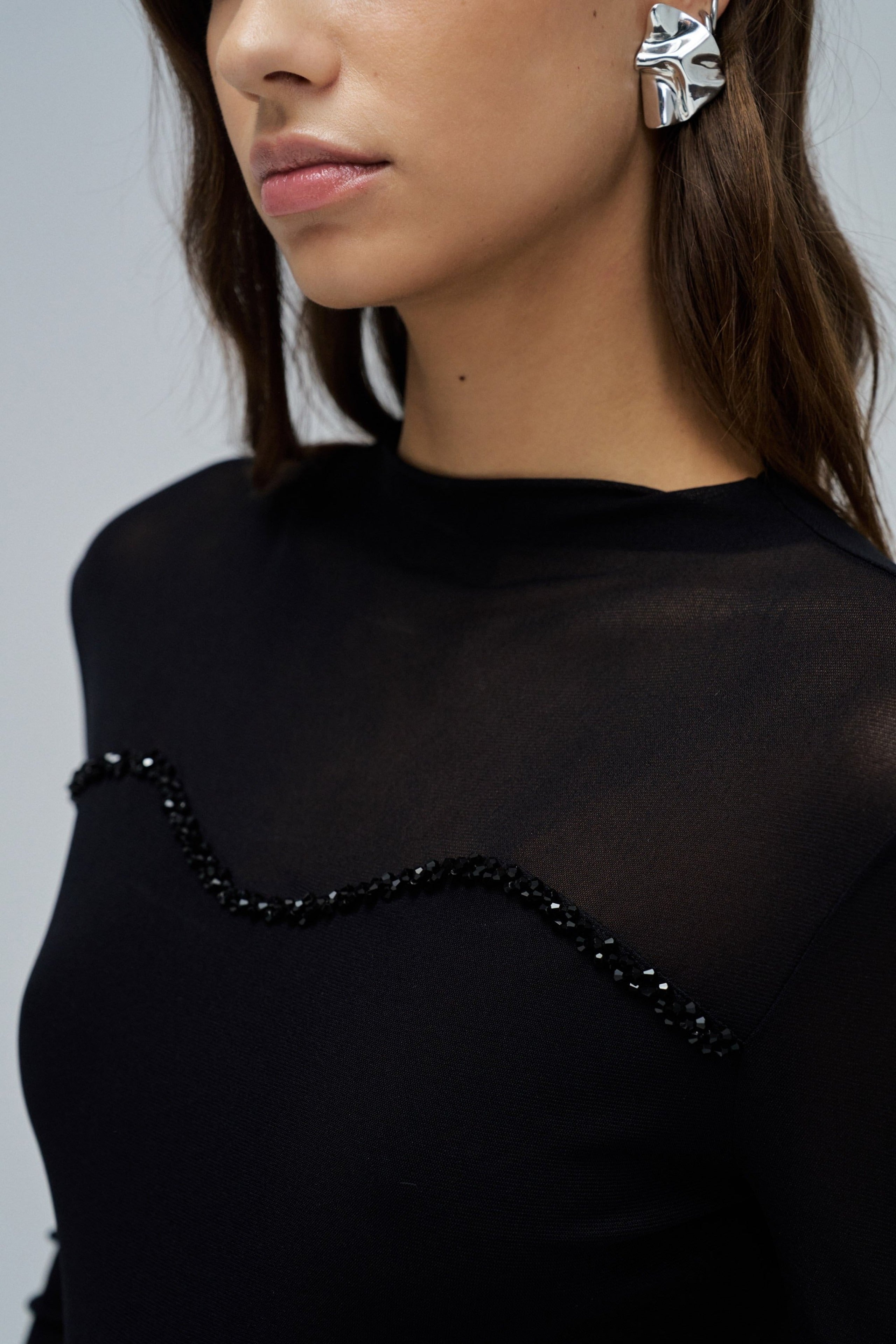 Longsleeve With Transparency in Black