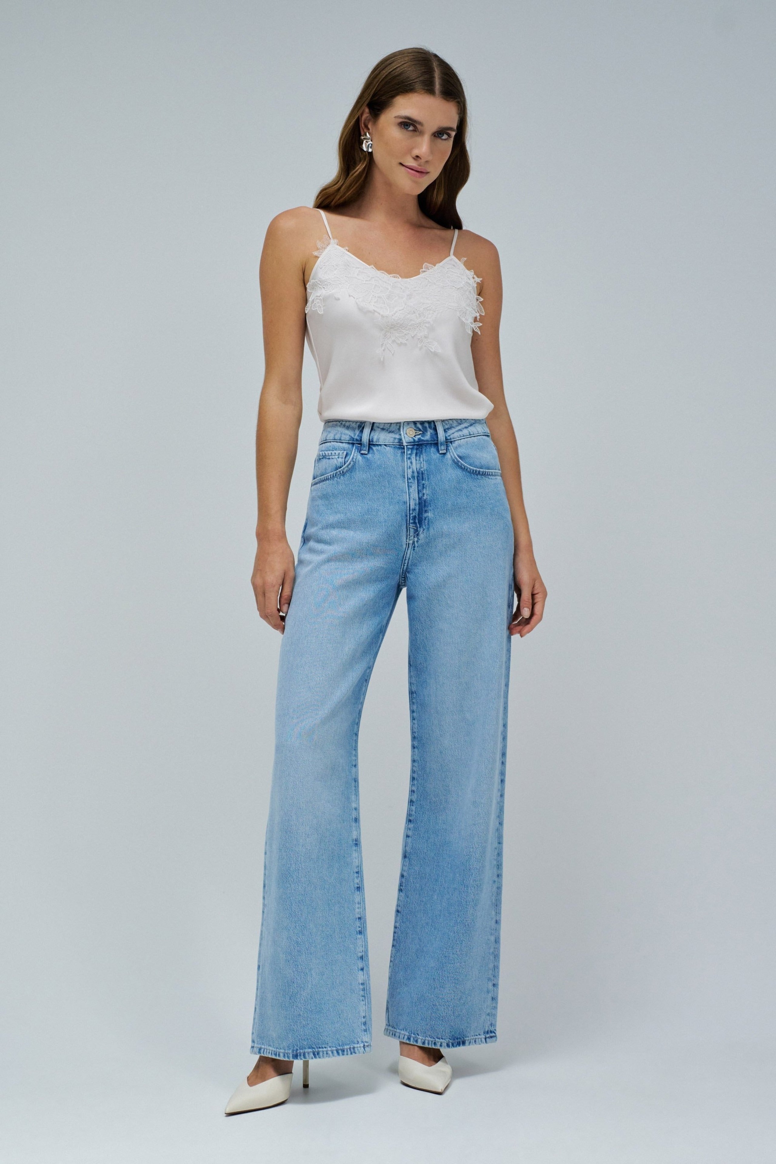 Lace Top in Light Beige T-Shirts Salsa Jeans