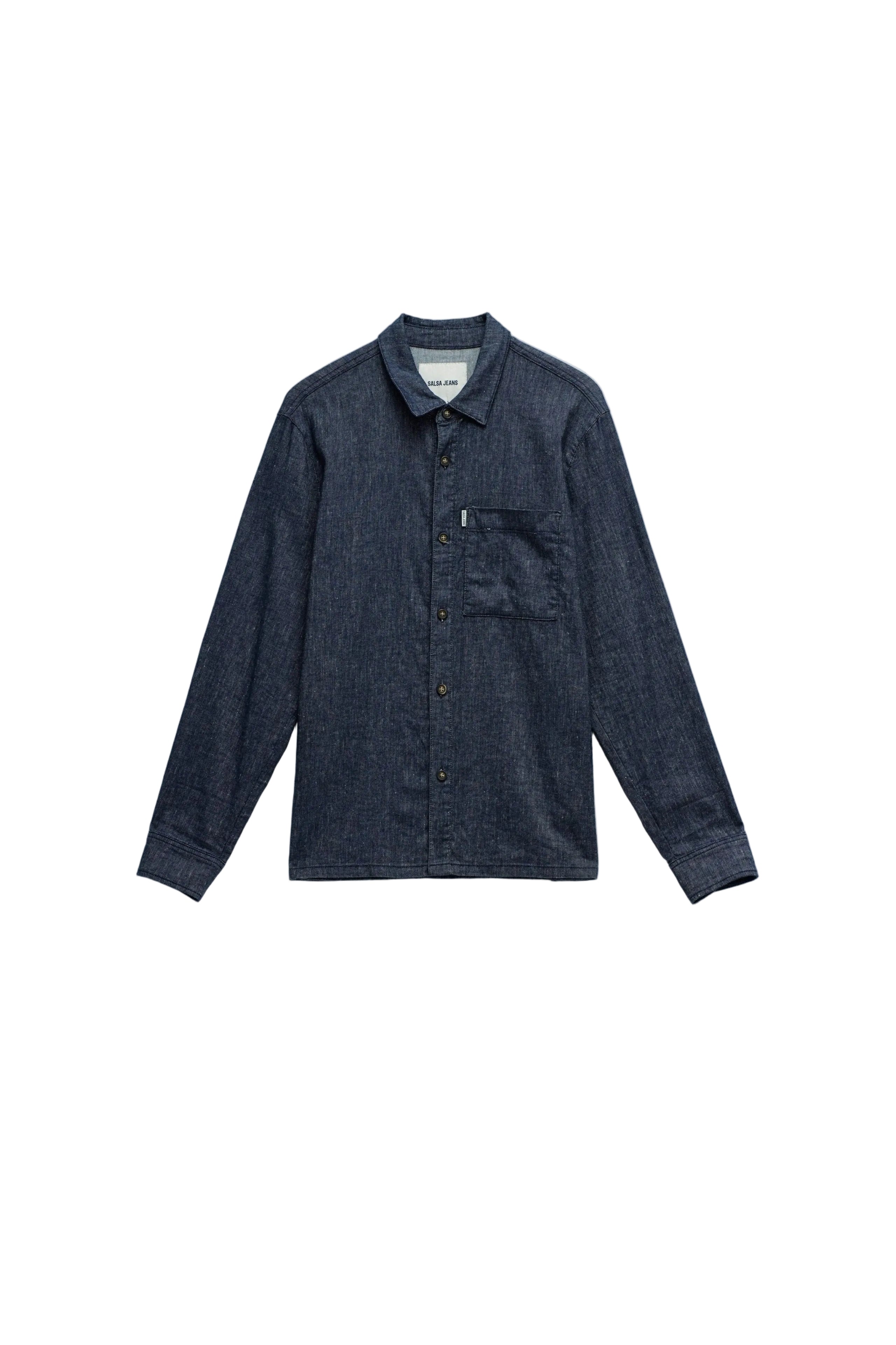 Shirt Indigo Linen in Dark Blue Hemden Salsa Jeans