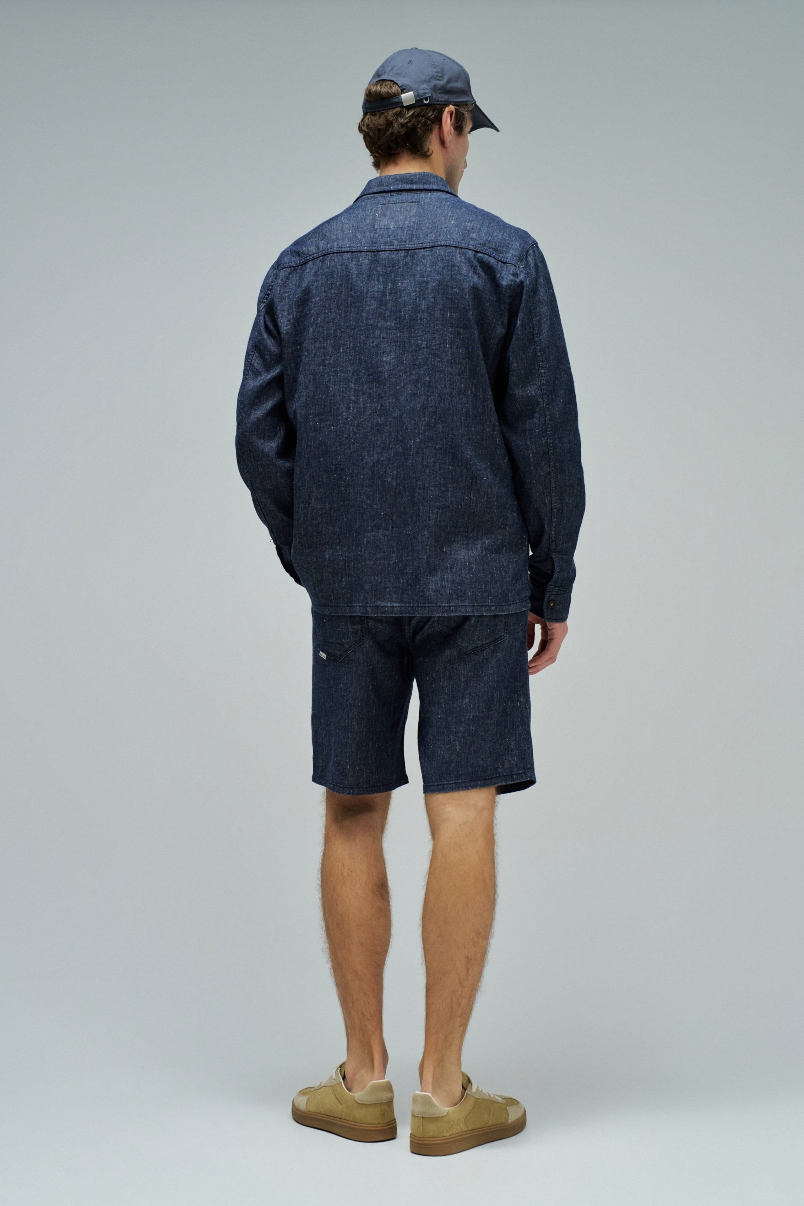 Shirt Indigo Linen in Dark Blue Hemden Salsa Jeans