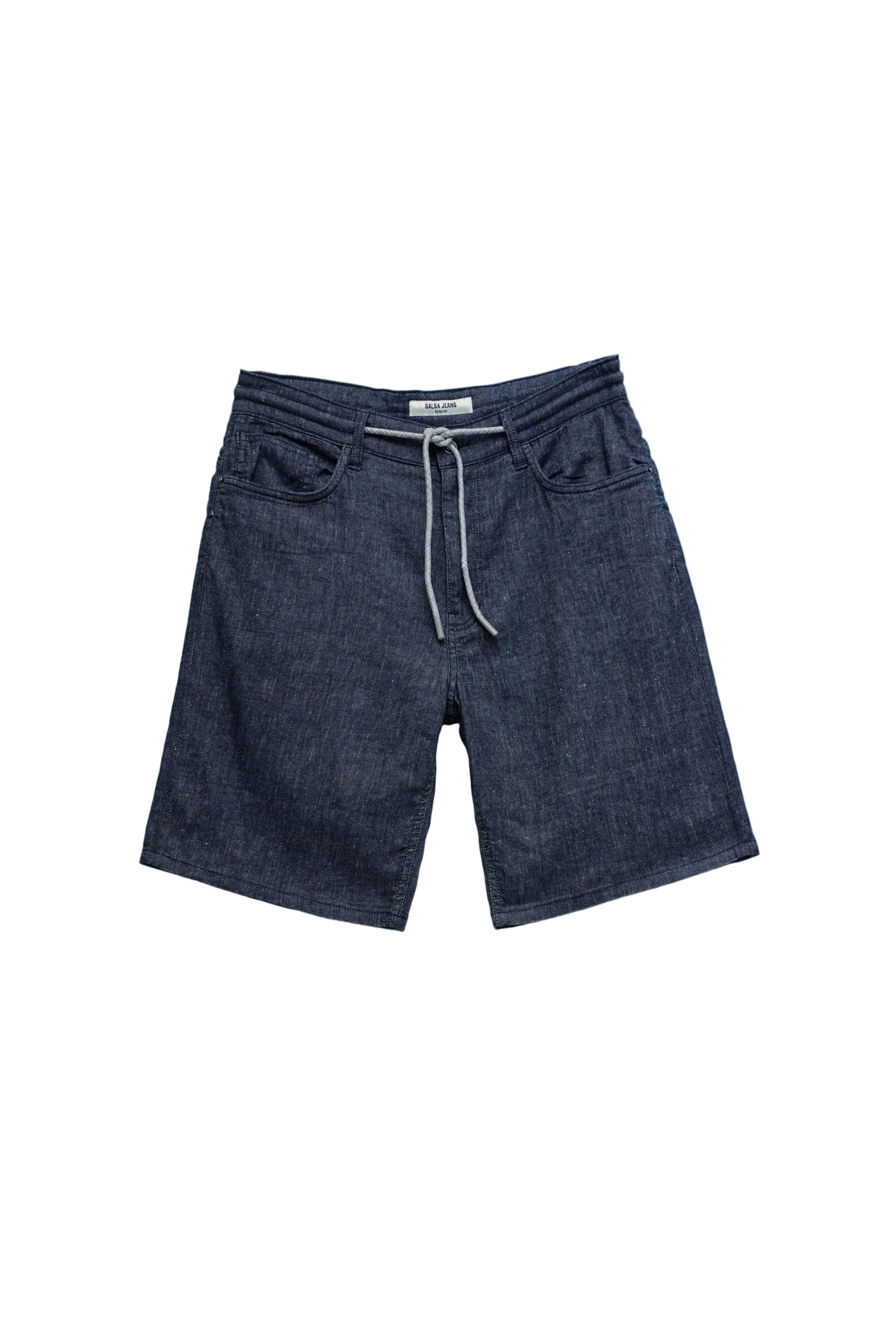 Short Indigo Linen in Dark Blue Shorts Salsa Jeans
