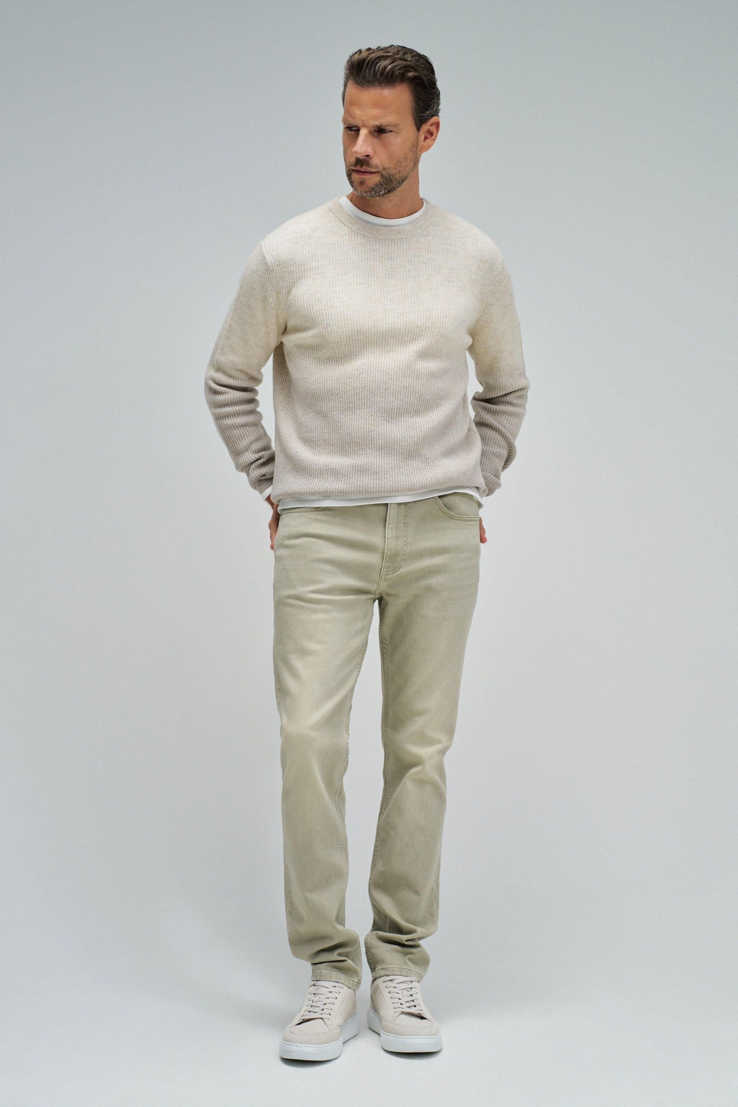 Jogger Pants S-Activ Washed in Light Green Hosen Salsa Jeans