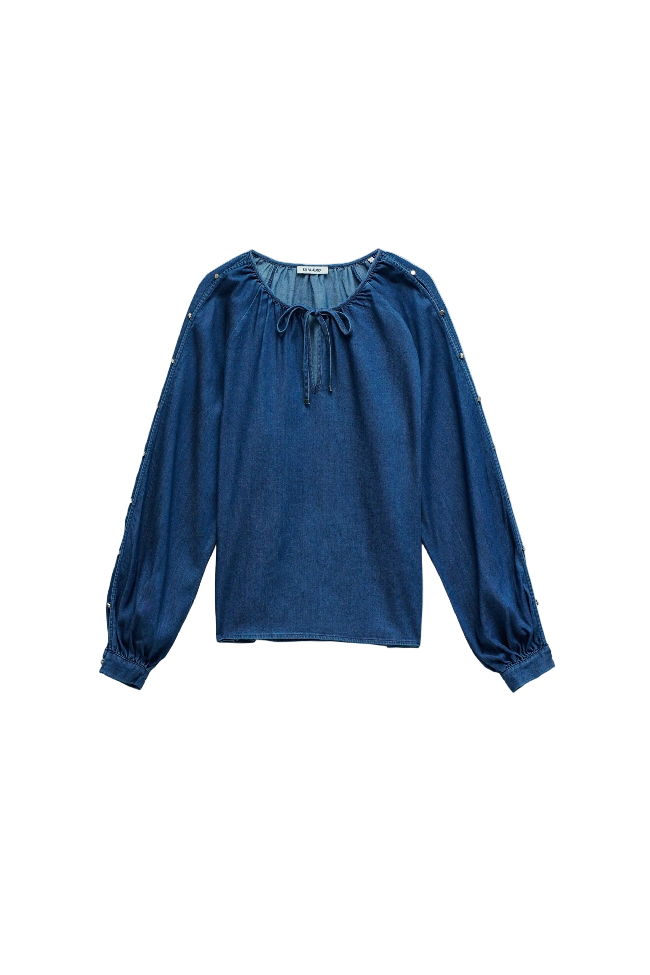 Blouse Sleeve Detail in Dark Wash Hemden Salsa Jeans