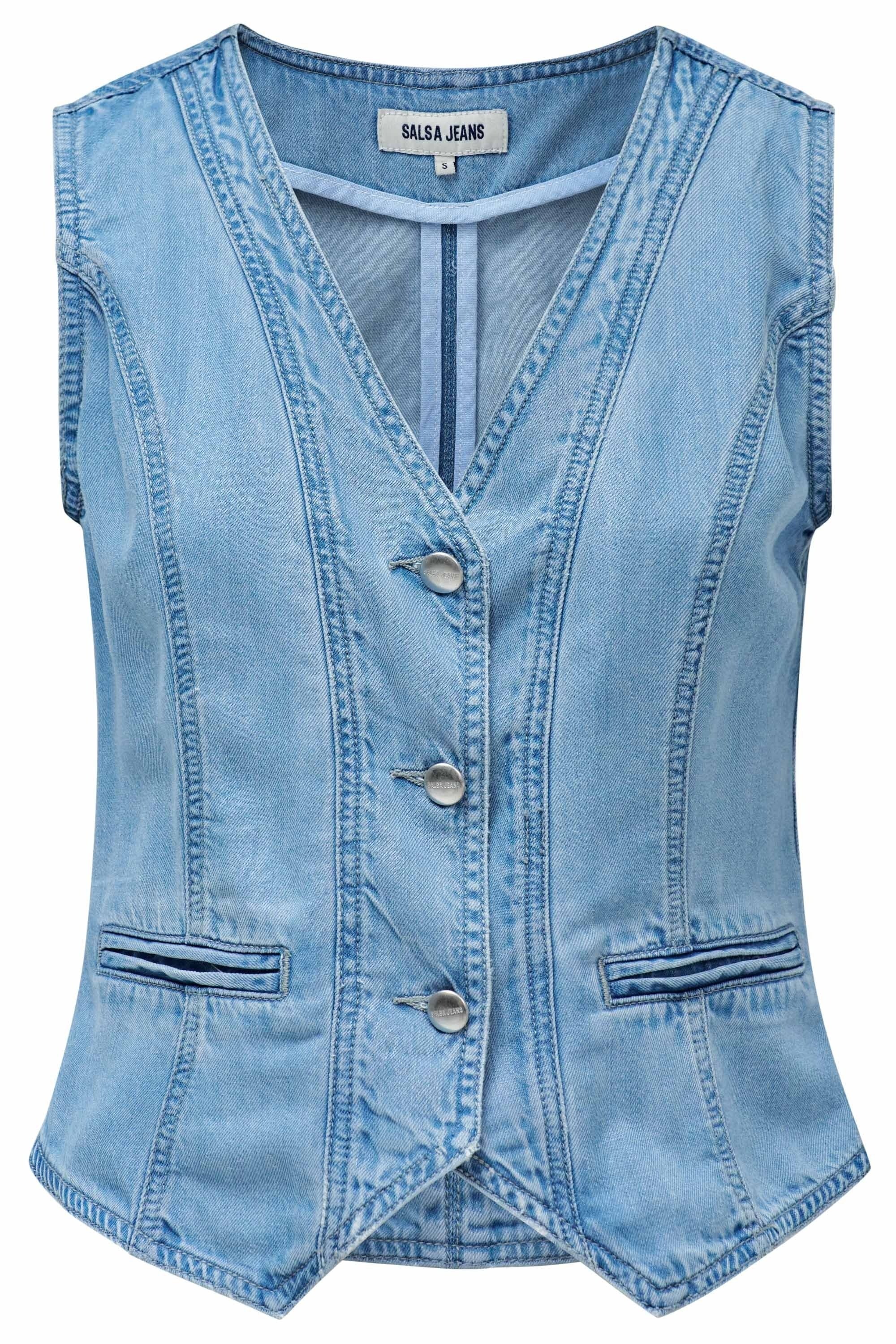 Denim Vest in Medium Light