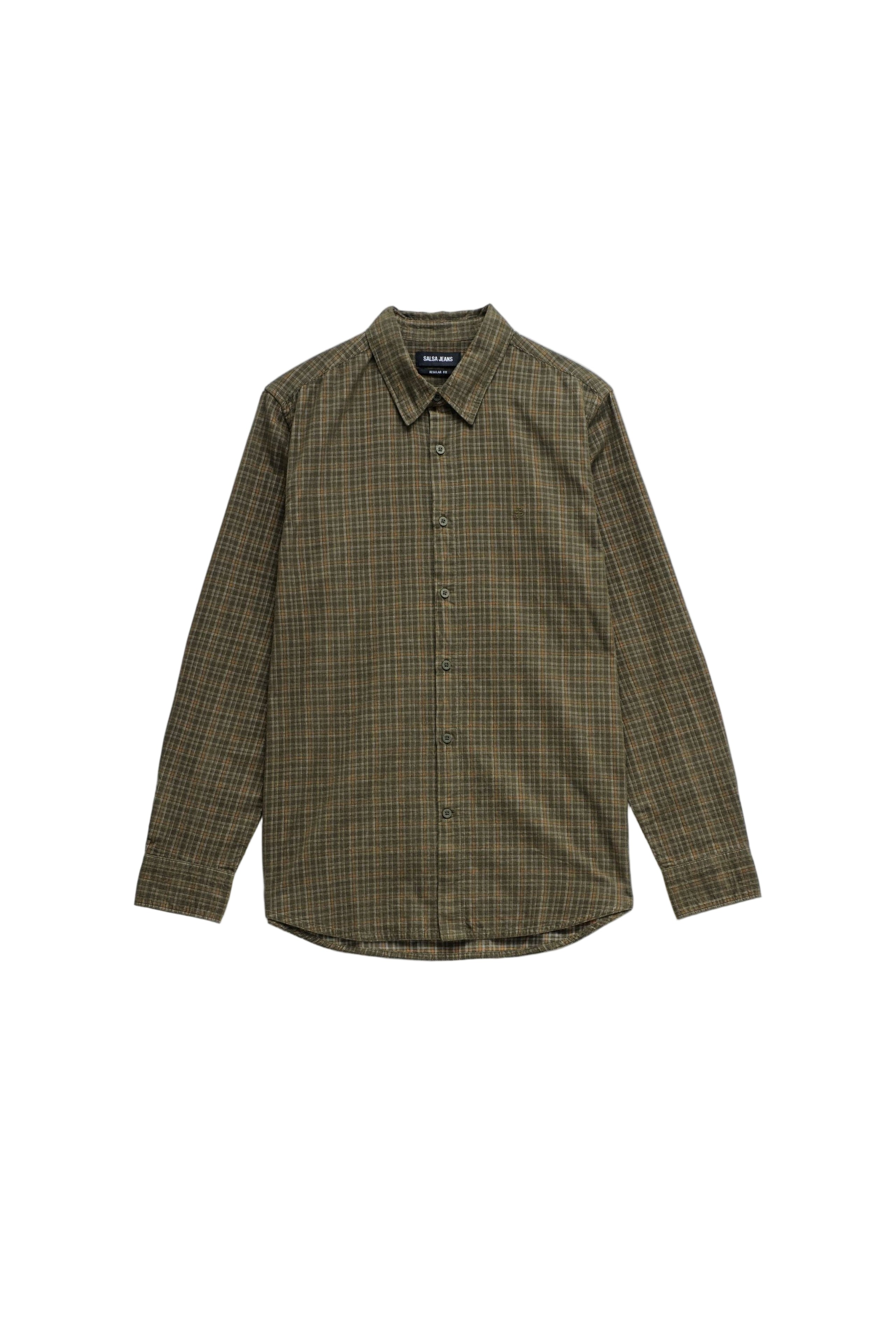 Plaid Cotton Shirt in Dark Green