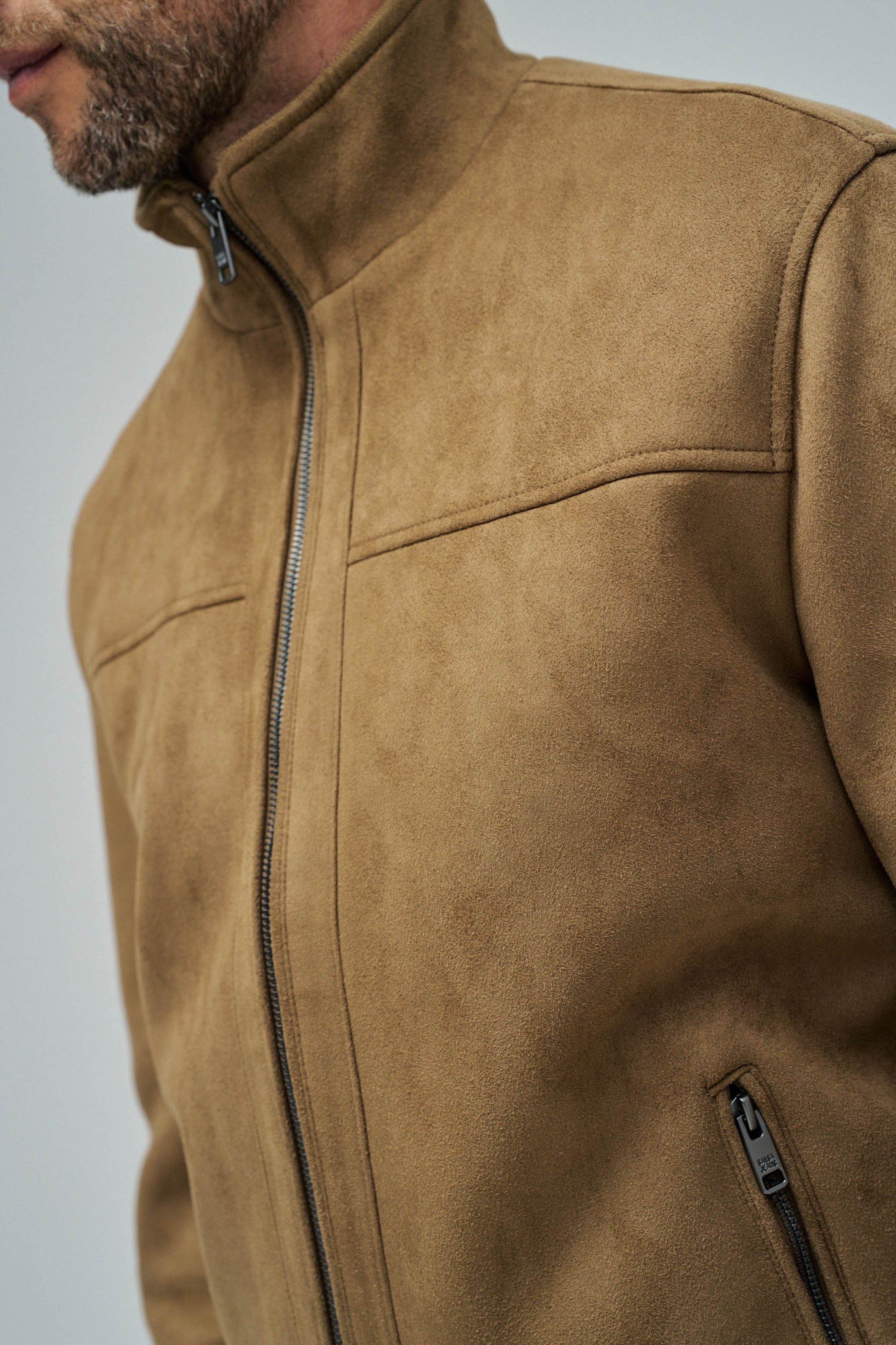 Faux Suede Bomberjacke in Medium Brown Jacken Salsa Jeans