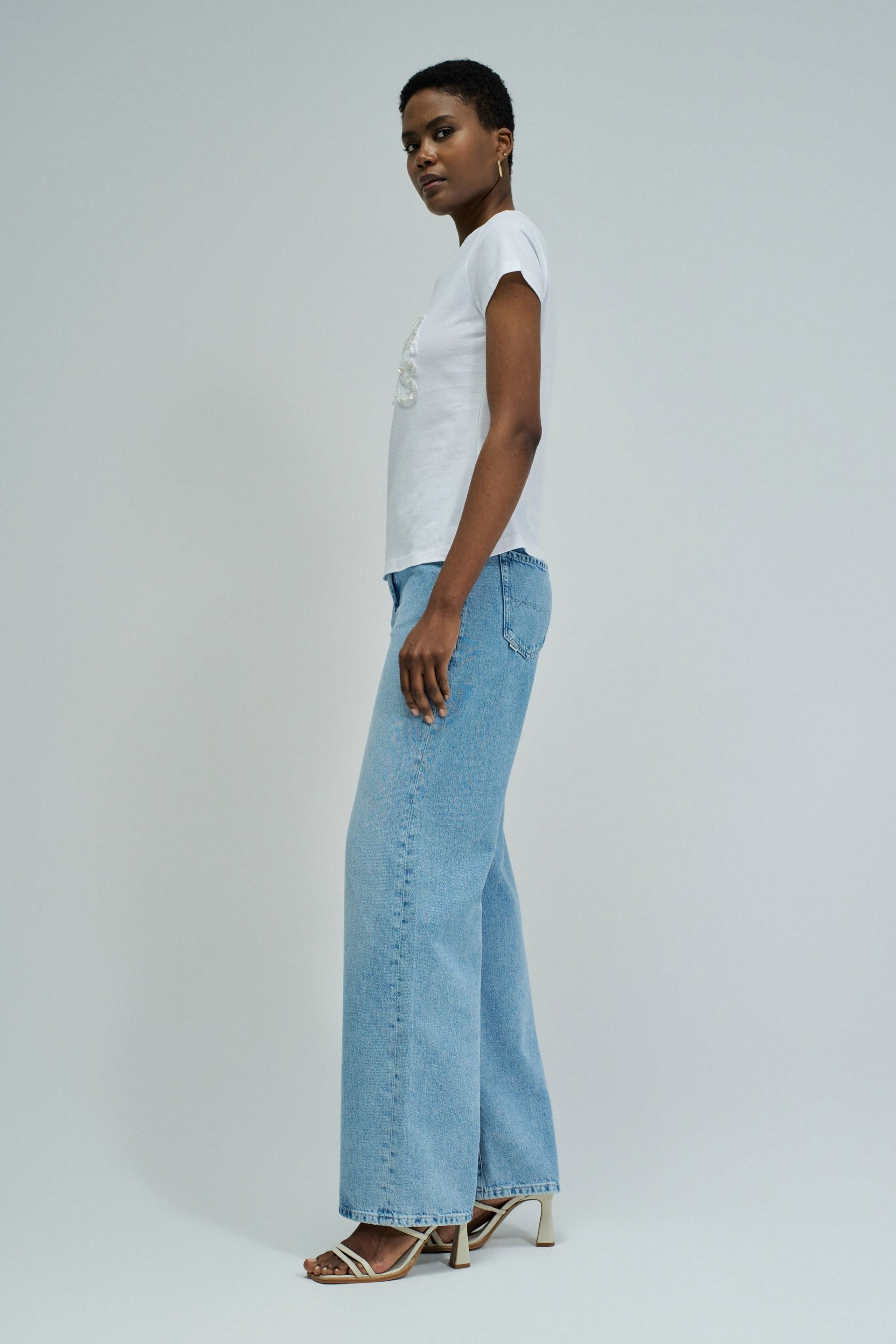 Embellishment Branding T-Shirt in White T-Shirts Salsa Jeans