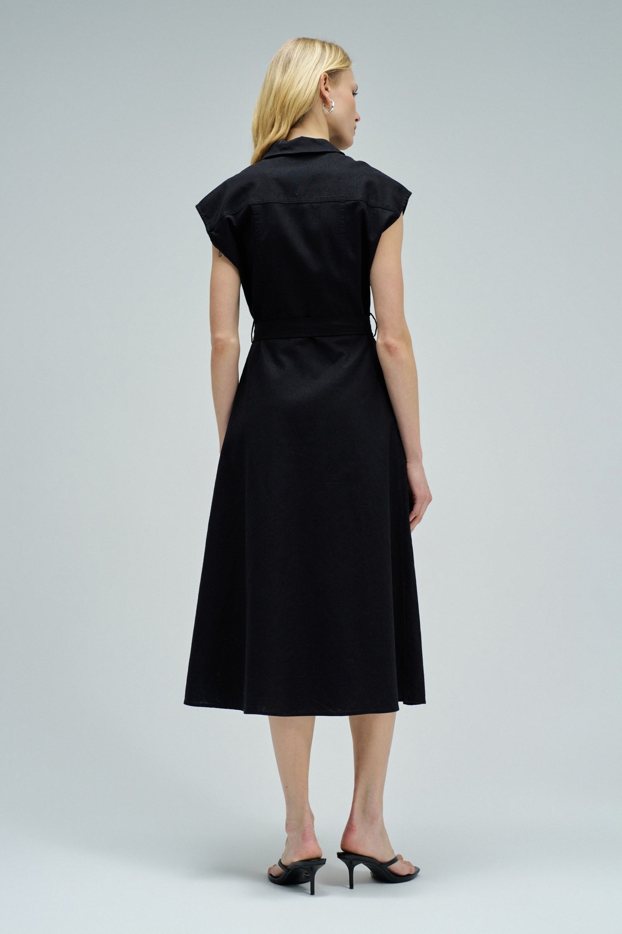 Sleeveless Shirt Dress in Black Kleider Salsa Jeans
