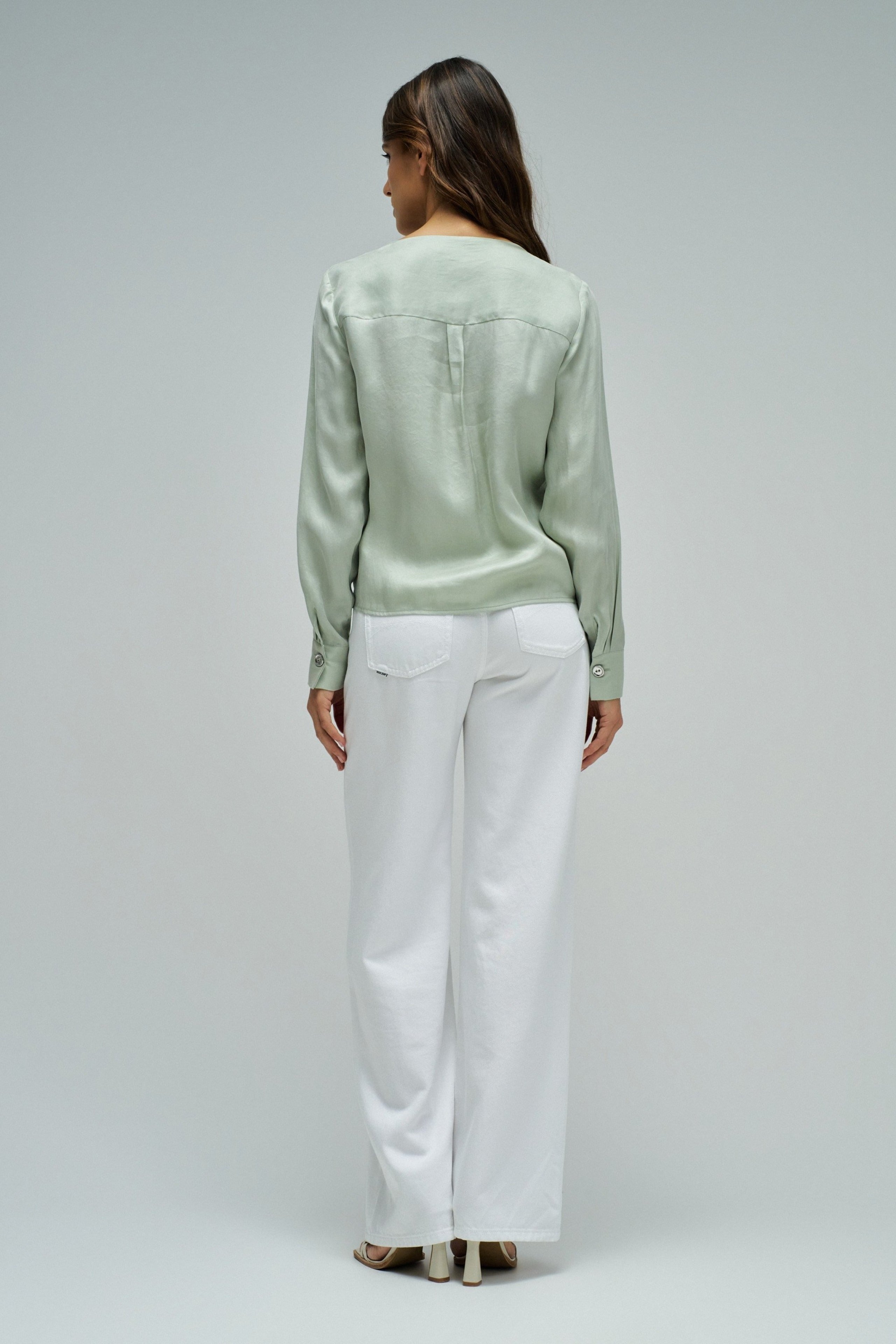 Wrap Blouse in Light Green