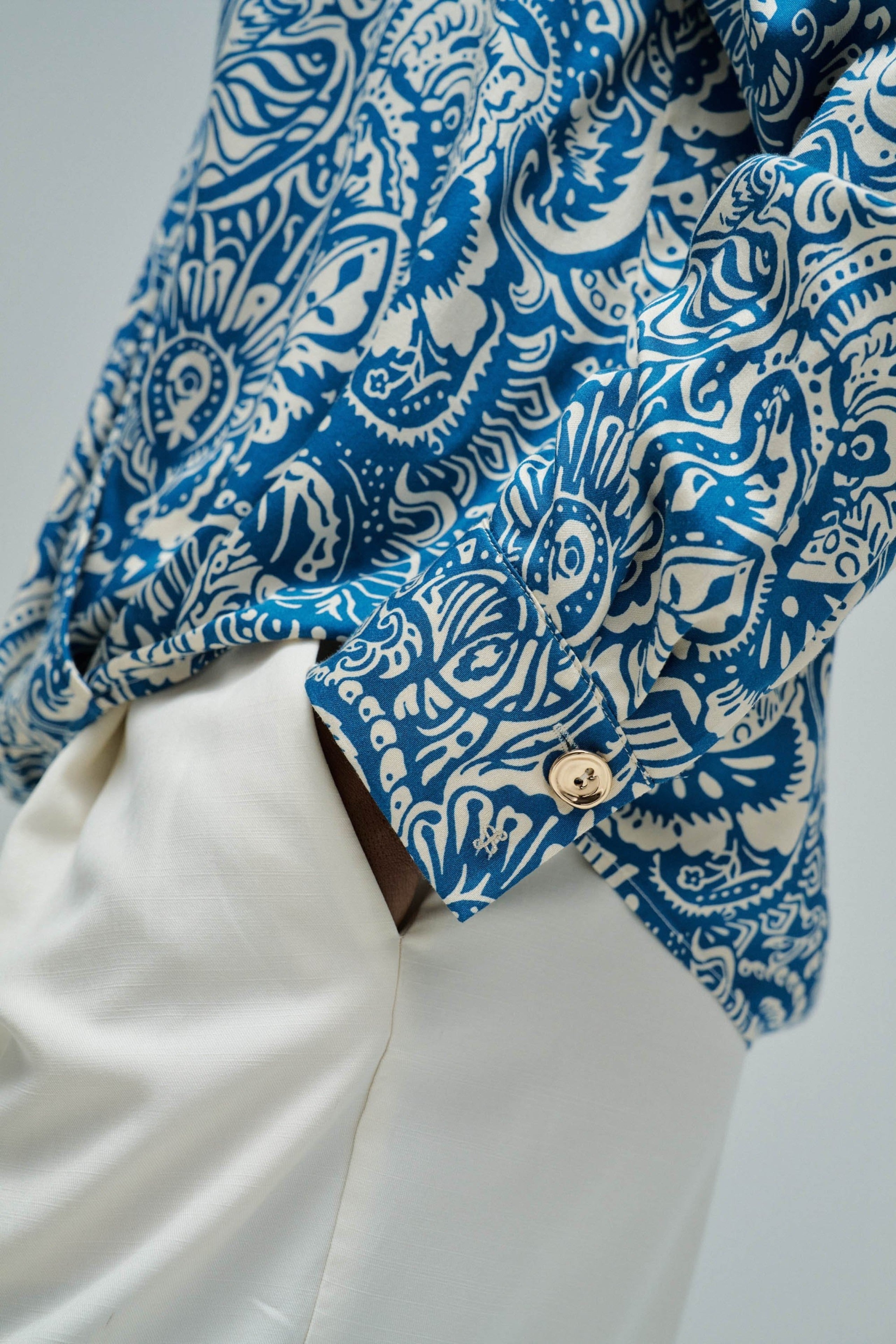 Wrap Blouse in Medium Blue