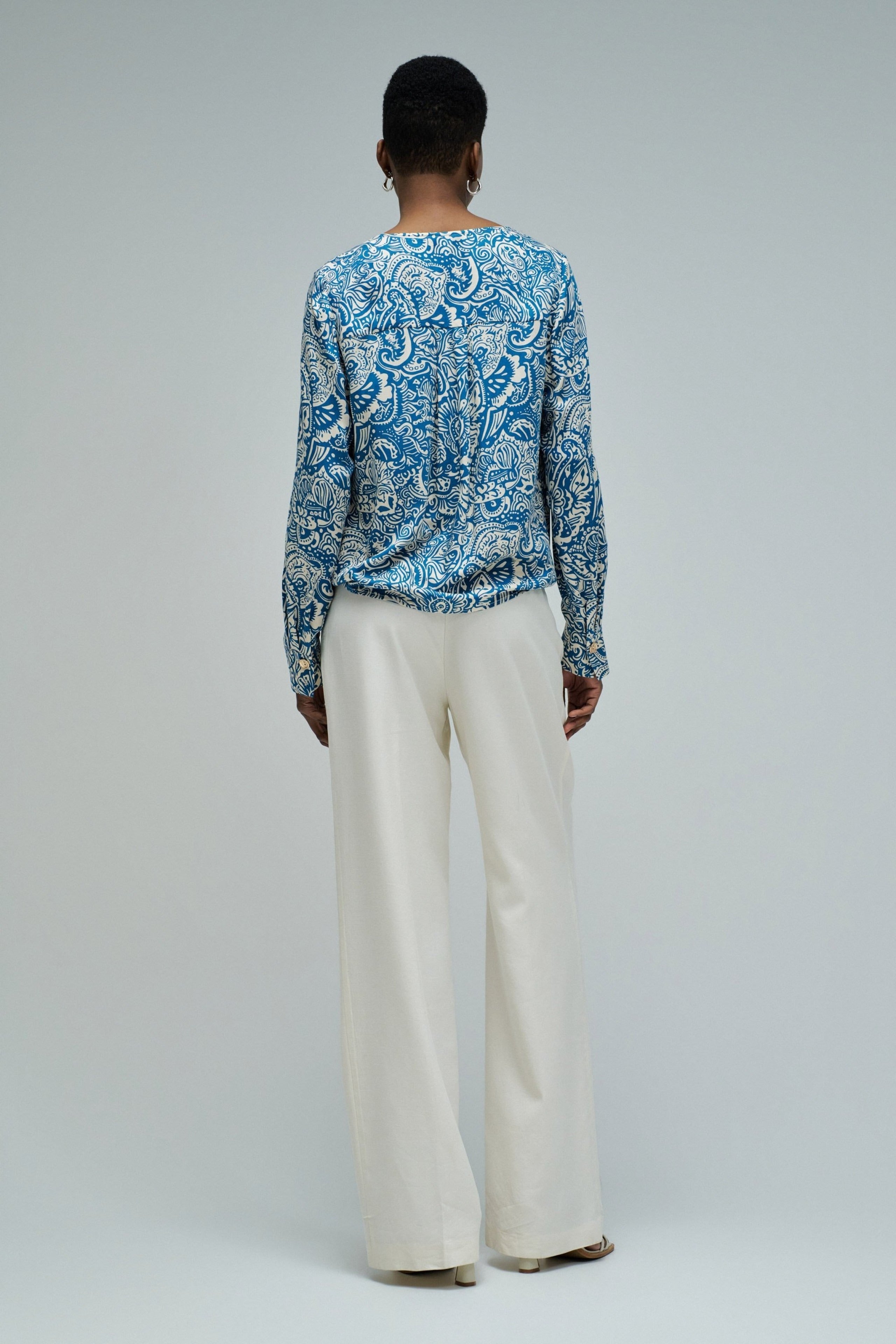 Wrap Blouse in Medium Blue