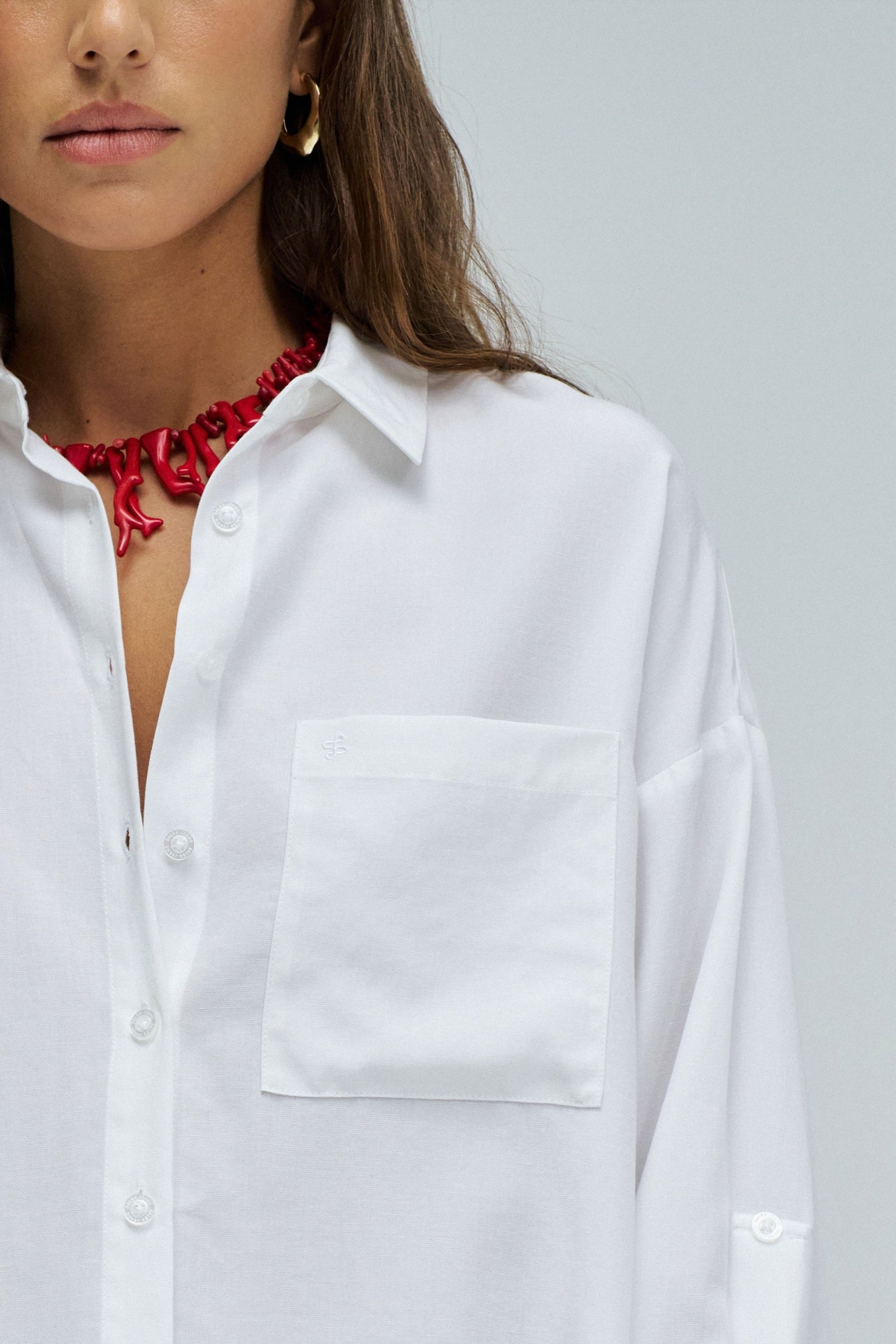 Oversize Basic Shirt in White Hemden Salsa Jeans