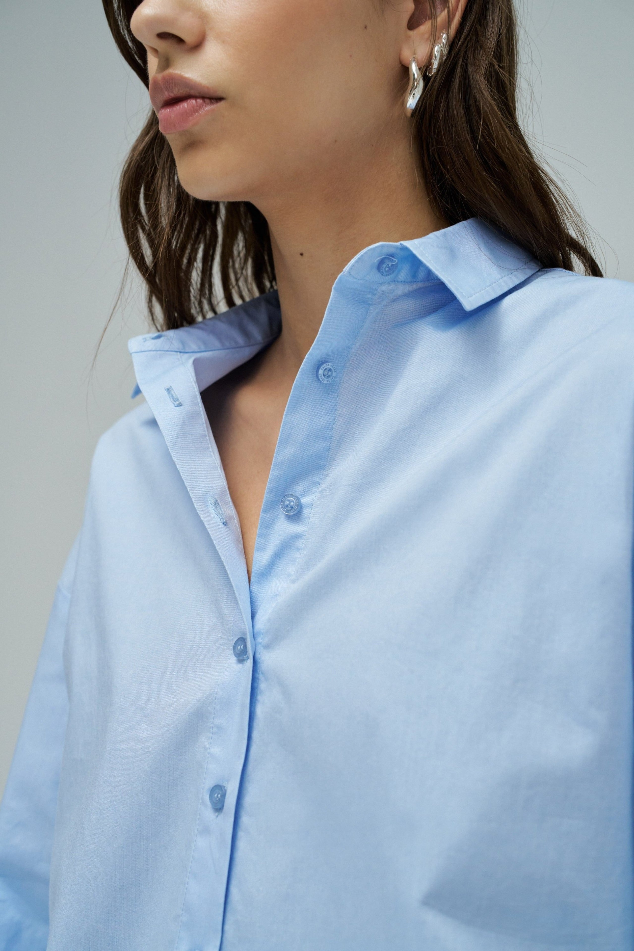 Oversize Basic Shirt in Light Blue Hemden Salsa Jeans