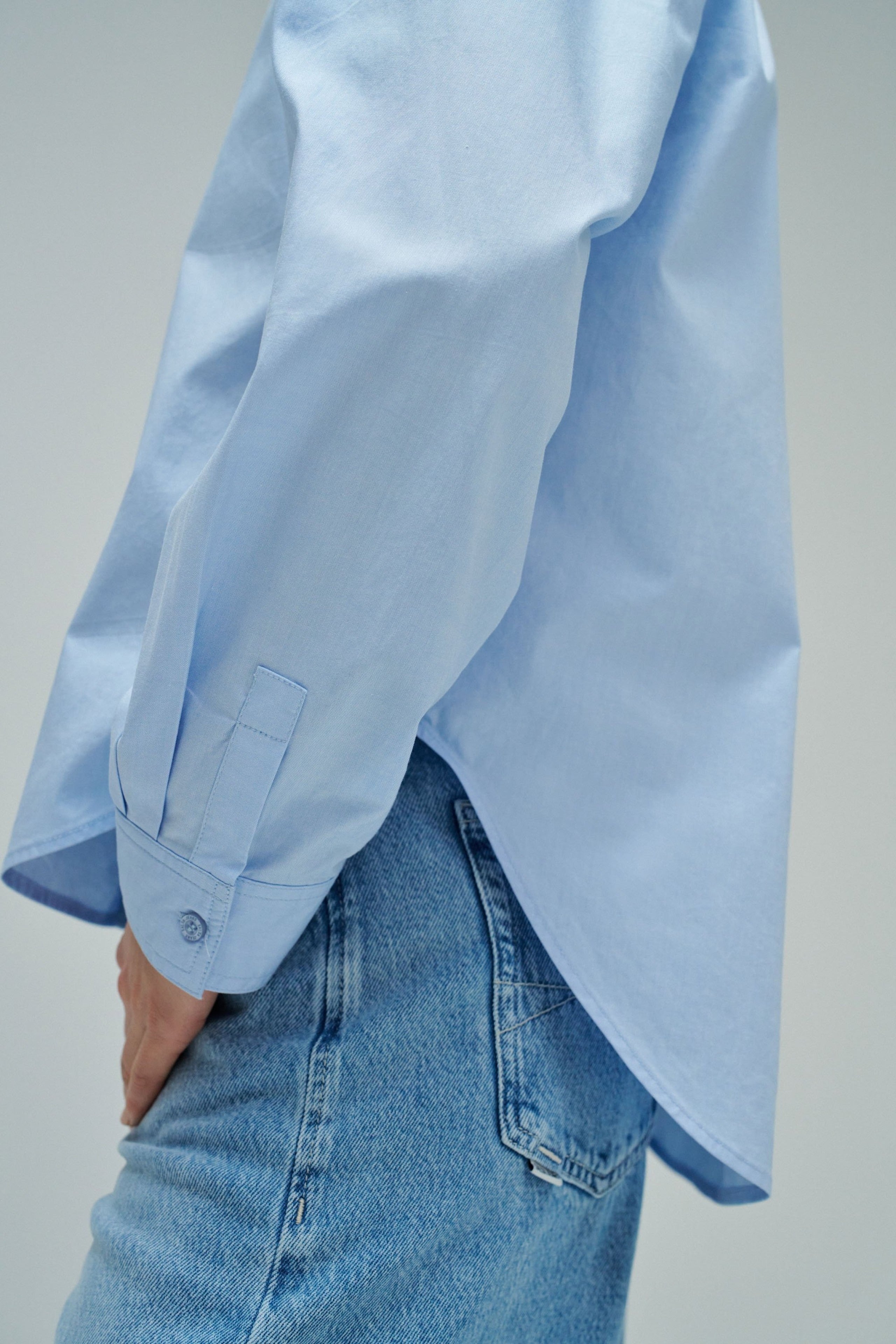 Oversize Basic Shirt in Light Blue Hemden Salsa Jeans