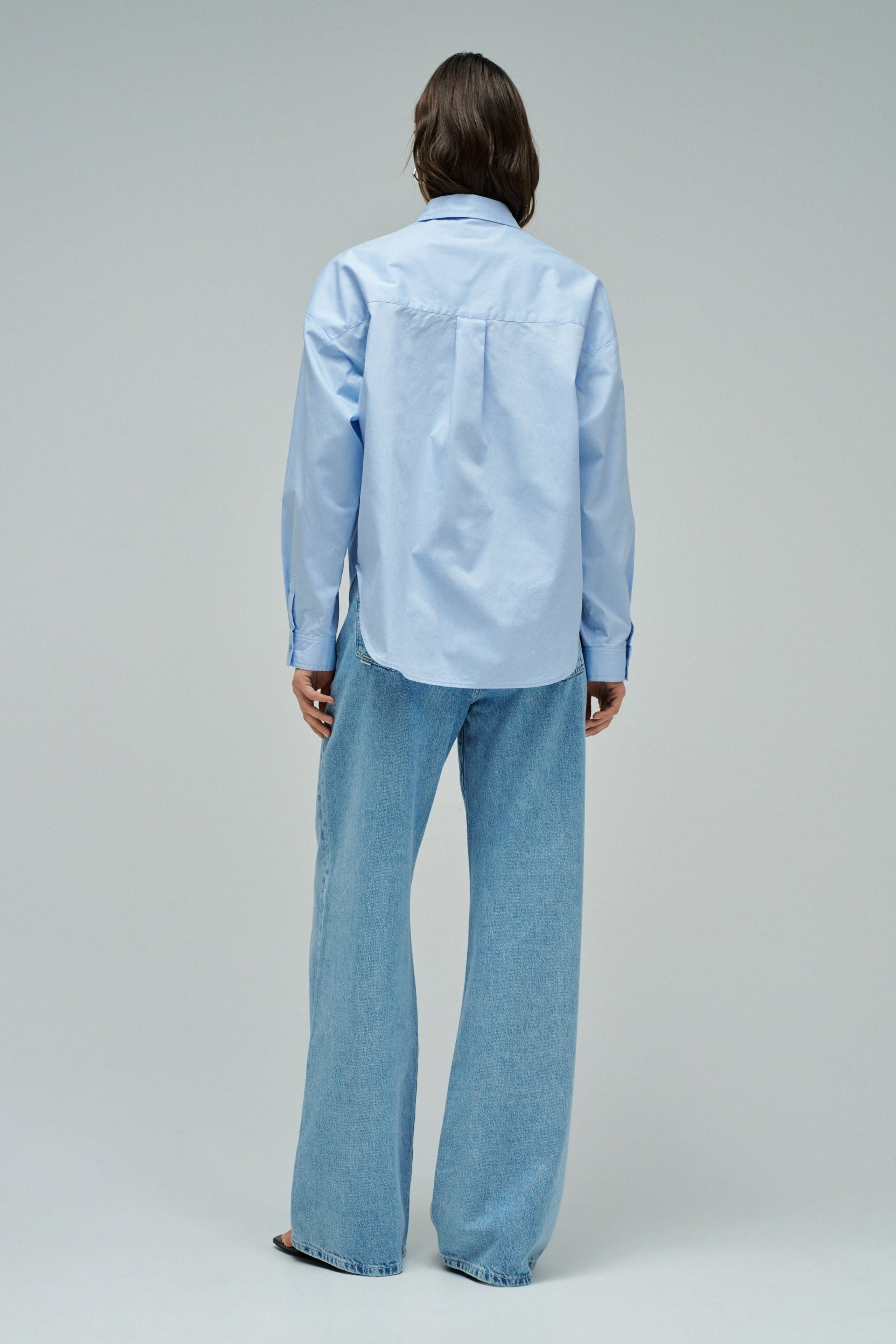Oversize Basic Shirt in Light Blue Hemden Salsa Jeans