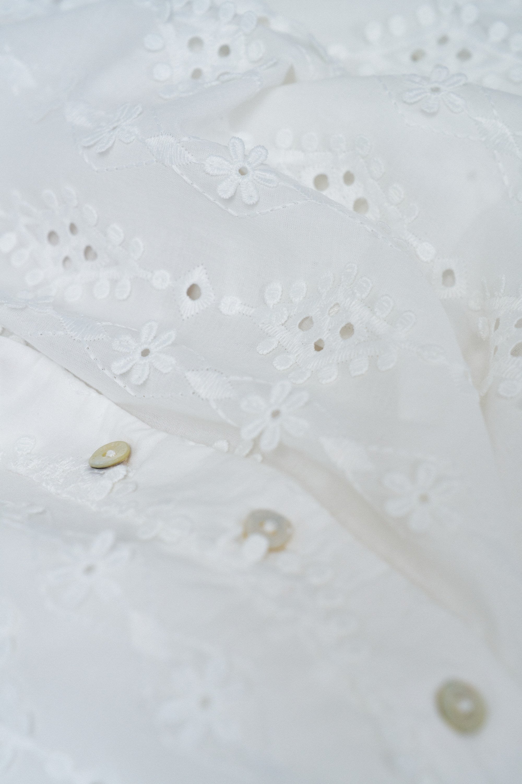 Textured Shirt Lace Detail in White Hemden Salsa Jeans