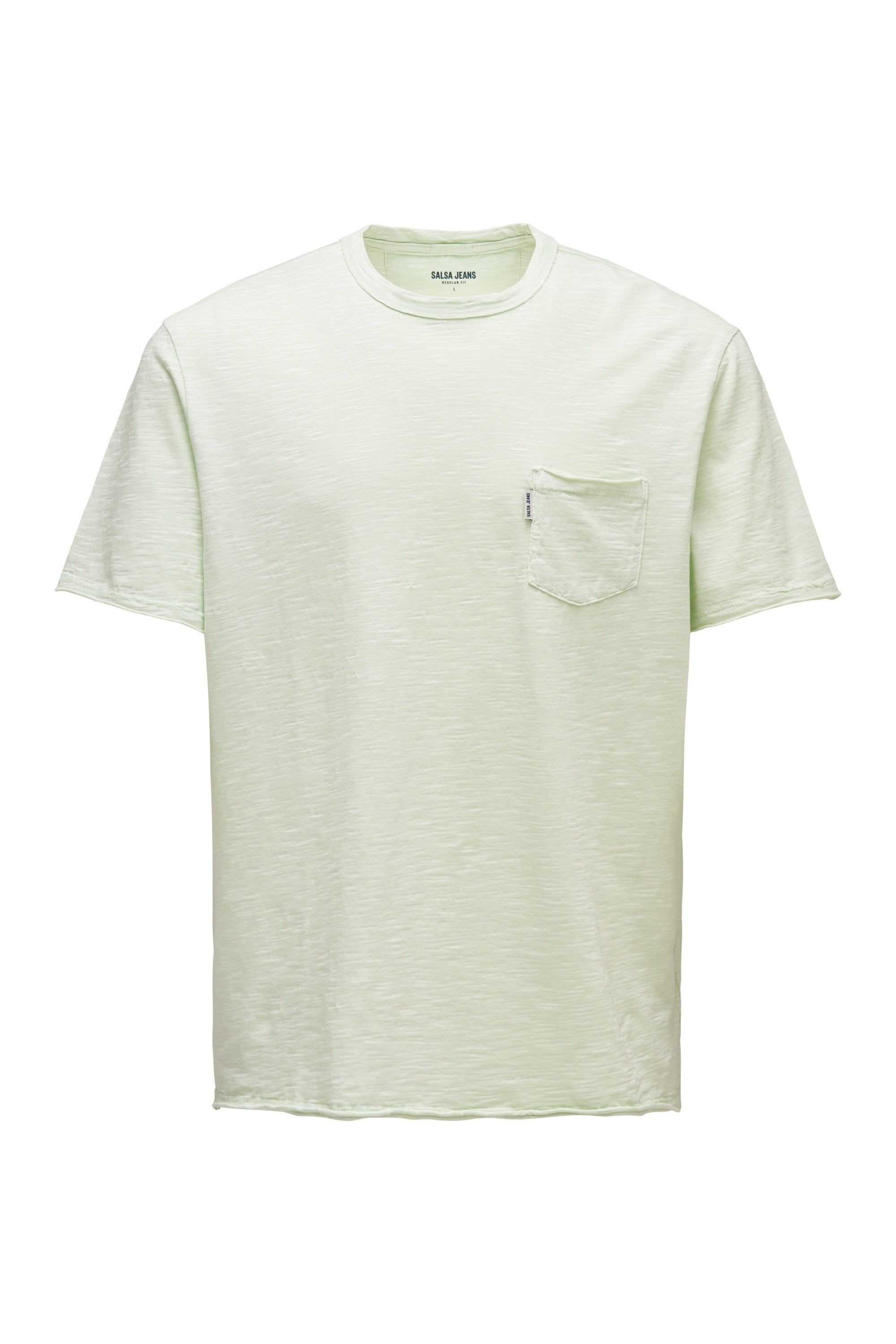 T-Shirt Slub Jersey Raw Edge in Light Green V1 T-Shirts Salsa Jeans