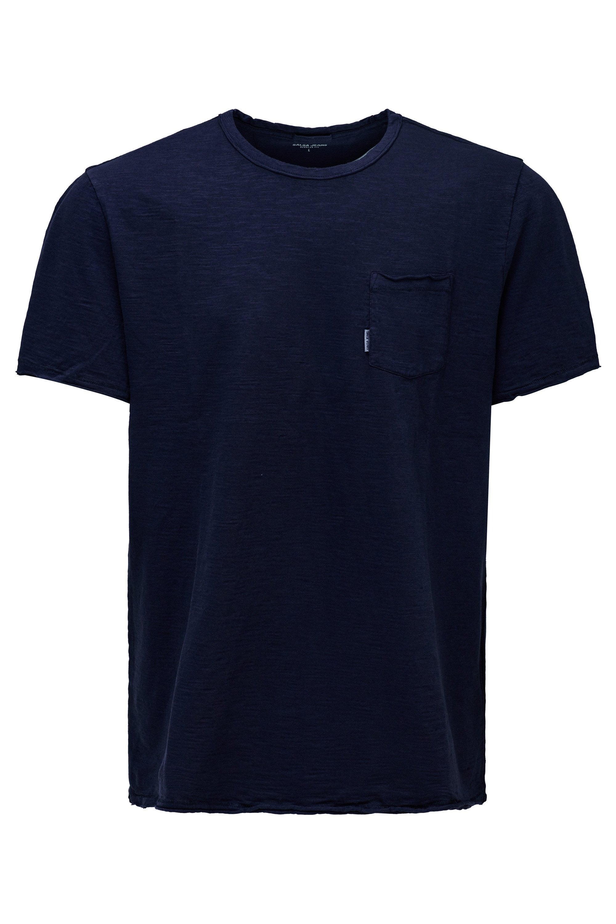 T-Shirt Slub Jersey Raw Edge in Dark Blue T-Shirts Salsa Jeans