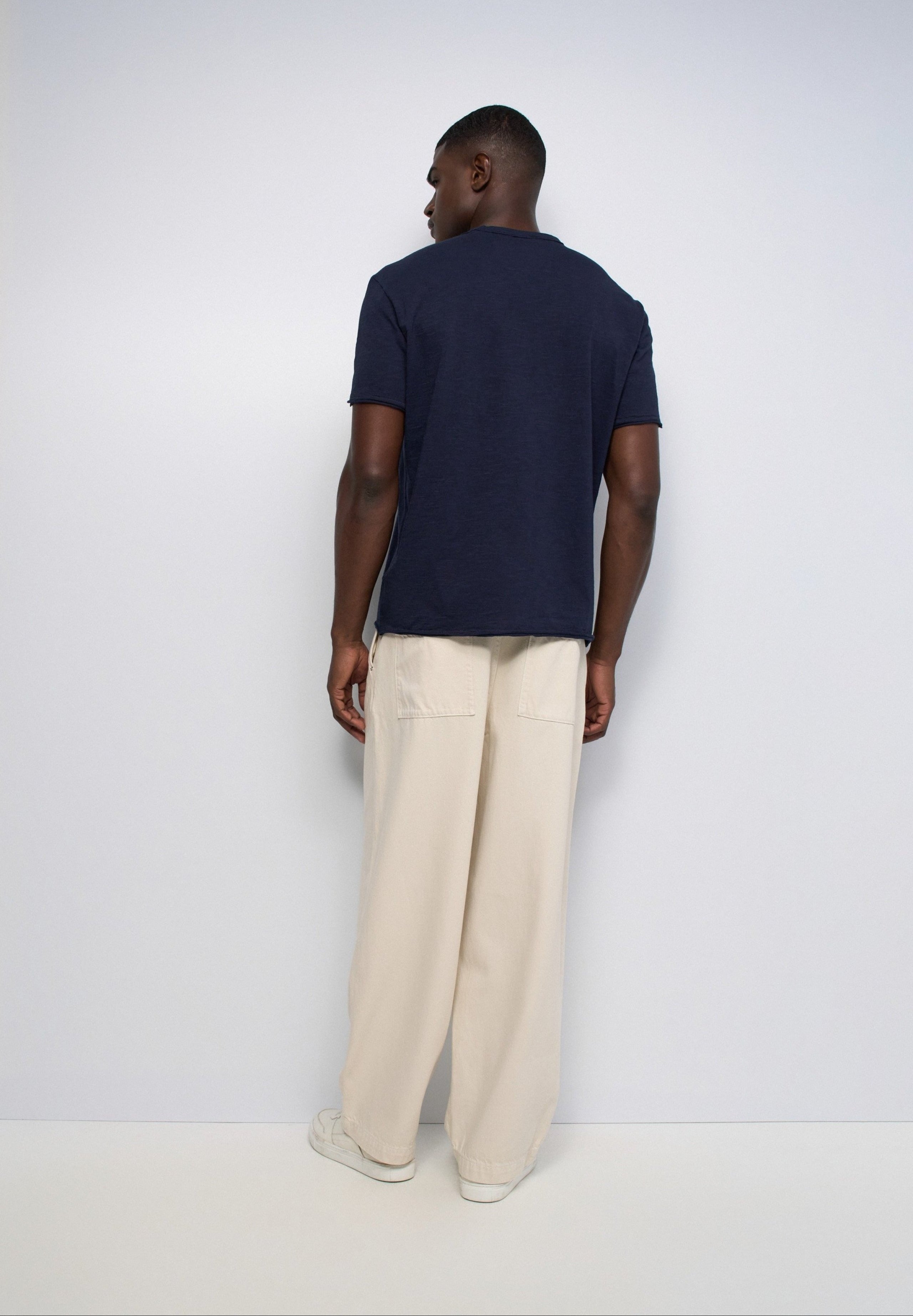 T-Shirt Slub Jersey Raw Edge in Dark Blue T-Shirts Salsa Jeans