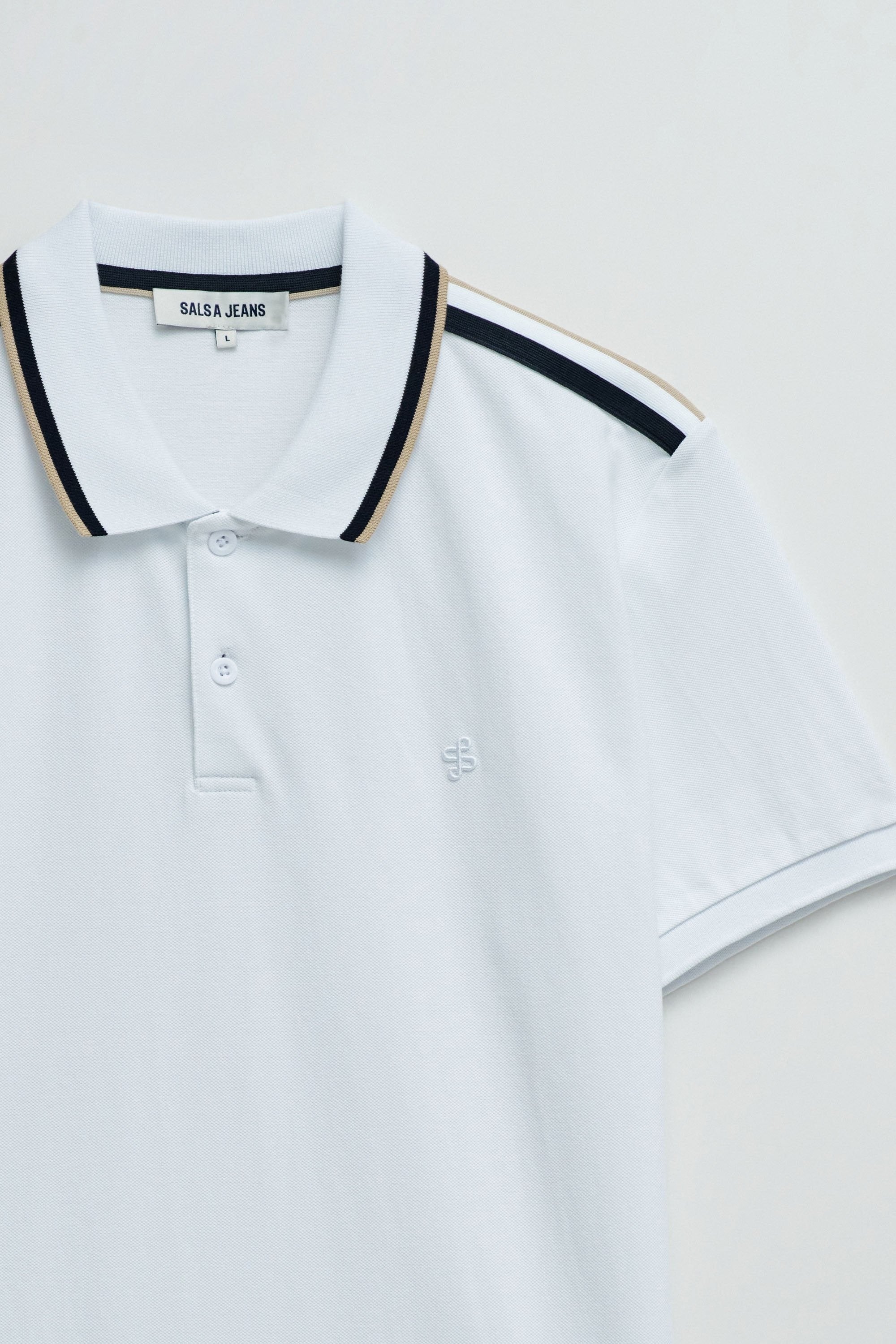 Polo Regular Fit Sport Tape in White T-Shirts Salsa Jeans