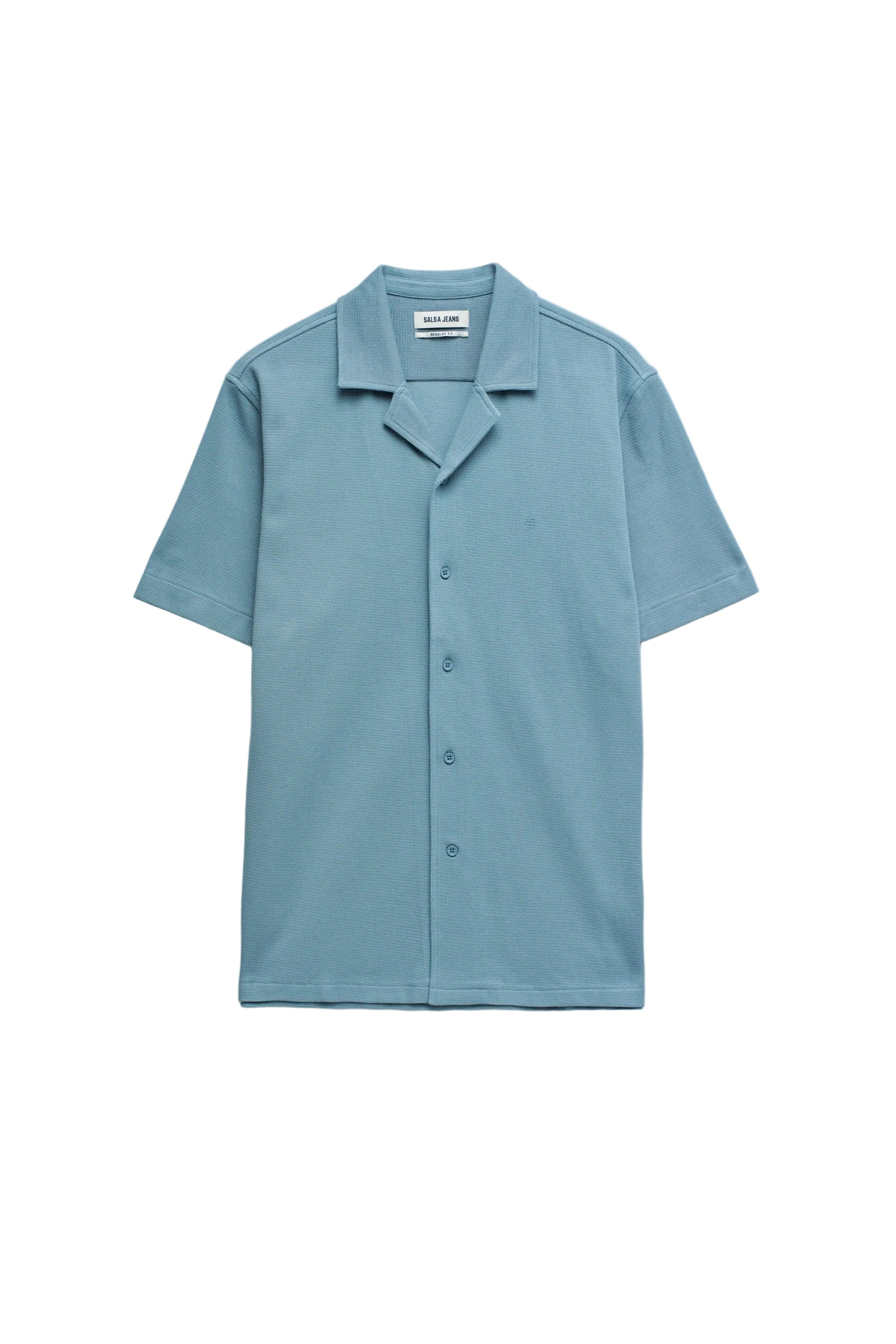 Shirt Textured Waffle in Medium Blue V1 Hemden Salsa Jeans